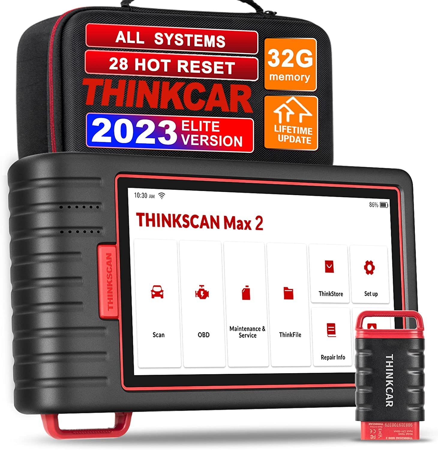 Thinkcar OBD2 Scanner Wireless, Thinkscan Max2 Lifetime Free Upgrade Diagnostic Scan Tool with CAN-FD Protocol, All System Diagn