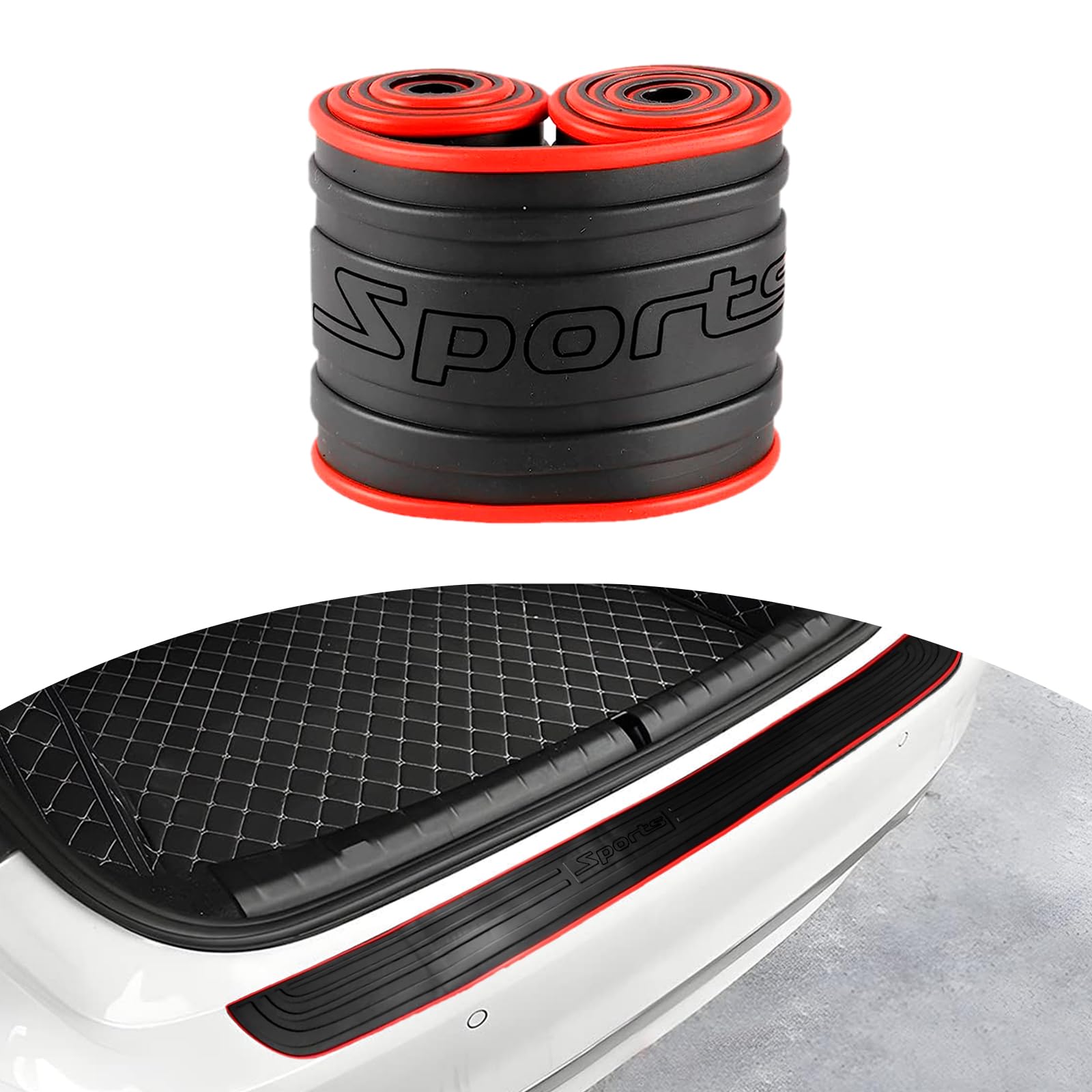 Ziciner Car Rear Bumper Protector Guard, Auto Anti-Scratch Collosion Rubber Trunk Door Entry Guards, Non-Slip Vehicle Bumper Pro