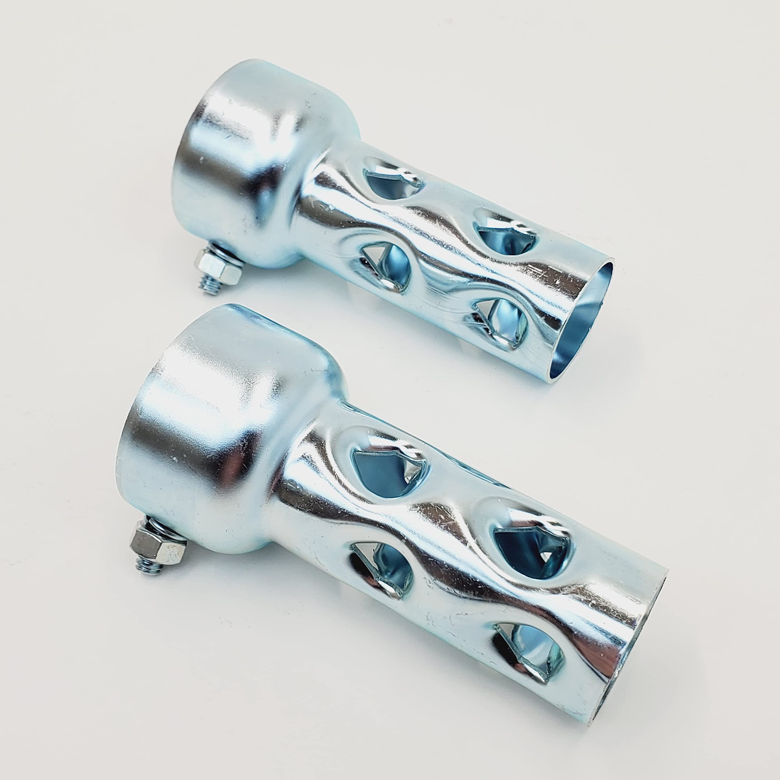 4    SHORT Exhaust Baffles for 2'' OD Exhaust Pipes & Mufflers - Noise Reducer/Silencer - SOLD AS A PAIR w/Mounting Nut & Bolt -