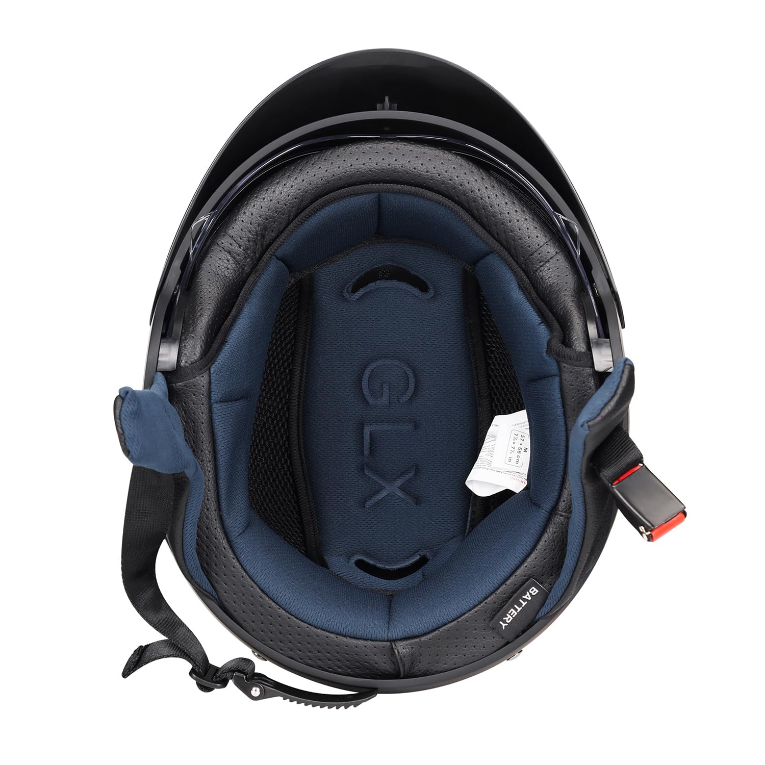 GLX M14 Open Face Motorcycle Helmet - Black, Medium - DOT Approved