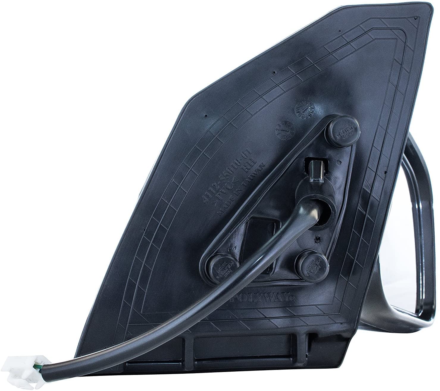 Passenger Side Mirror For Toyota Corolla Ce (2003 2004 2005 2006 2007 2008) Smooth Black Power Adjusting Non-Heated Non-Folding Outside Right Rear View Replacement Door Mirror - To1321178