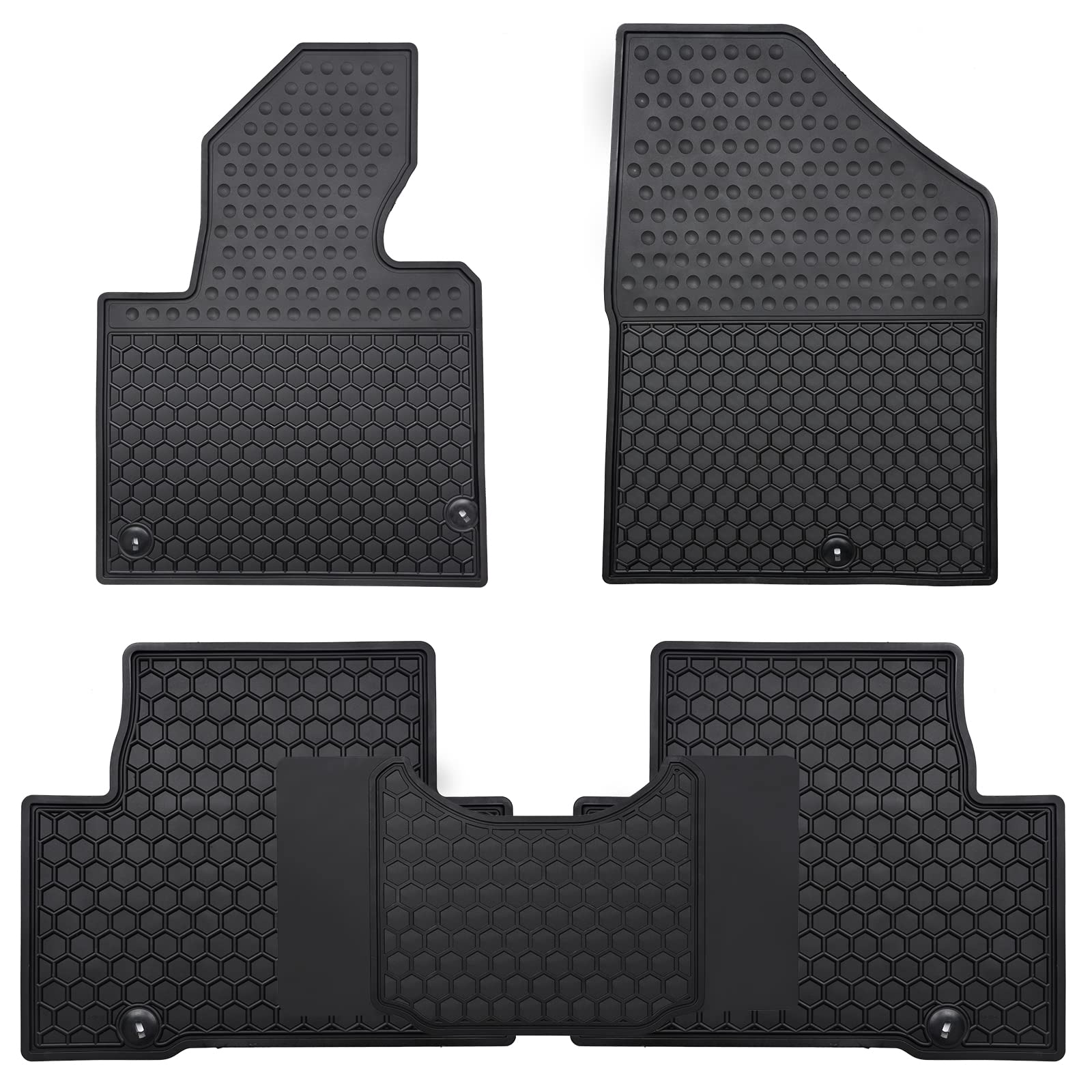 Megiteller Car Floor Mats Custom Fit for Hyundai Santa Fe Sport 2013 2014 2015 2016 2017 2018 Odorless Washable Heavy Duty Rubbe