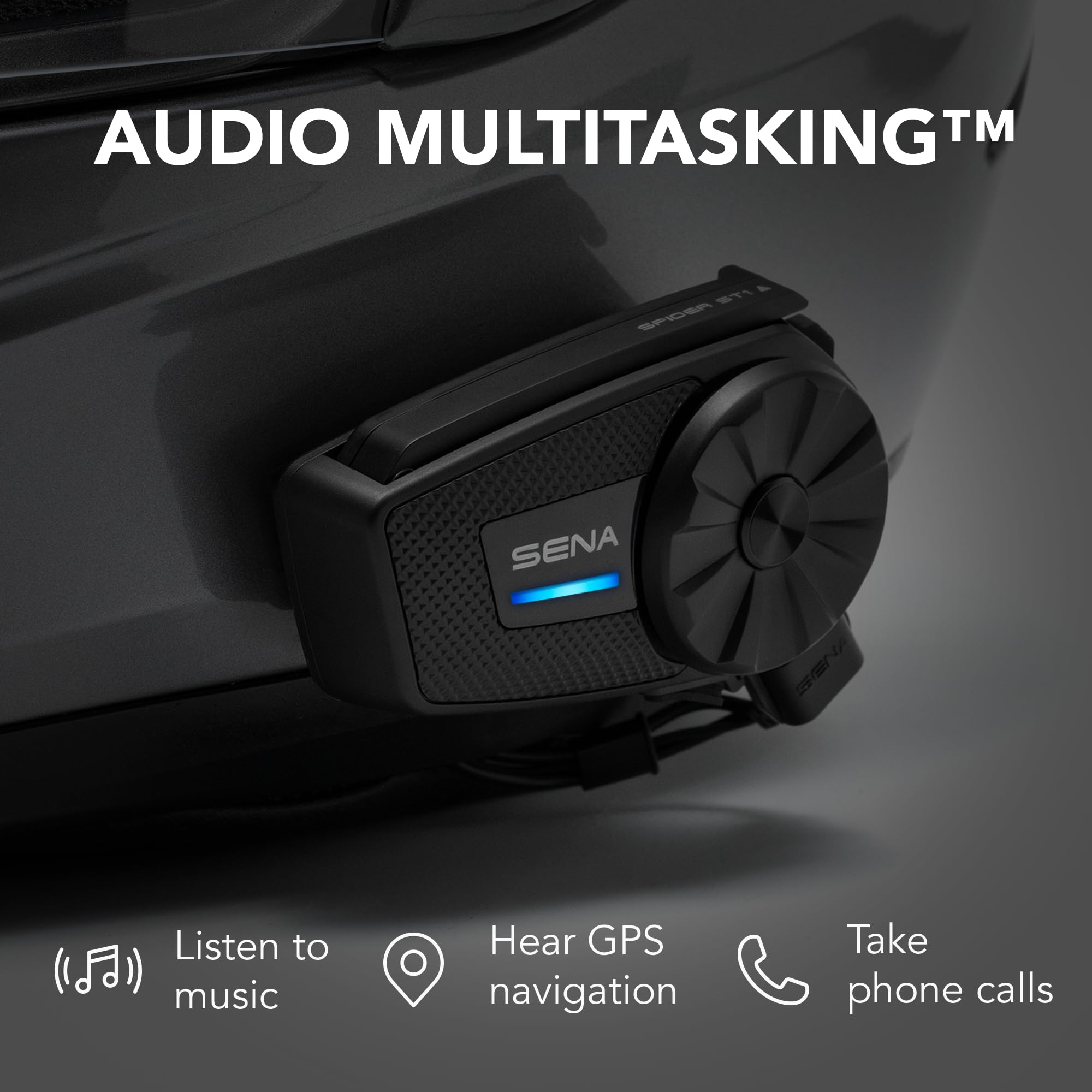 Sena Spider St1 Motorcycle Mesh Communication System, Dual Pack, Black