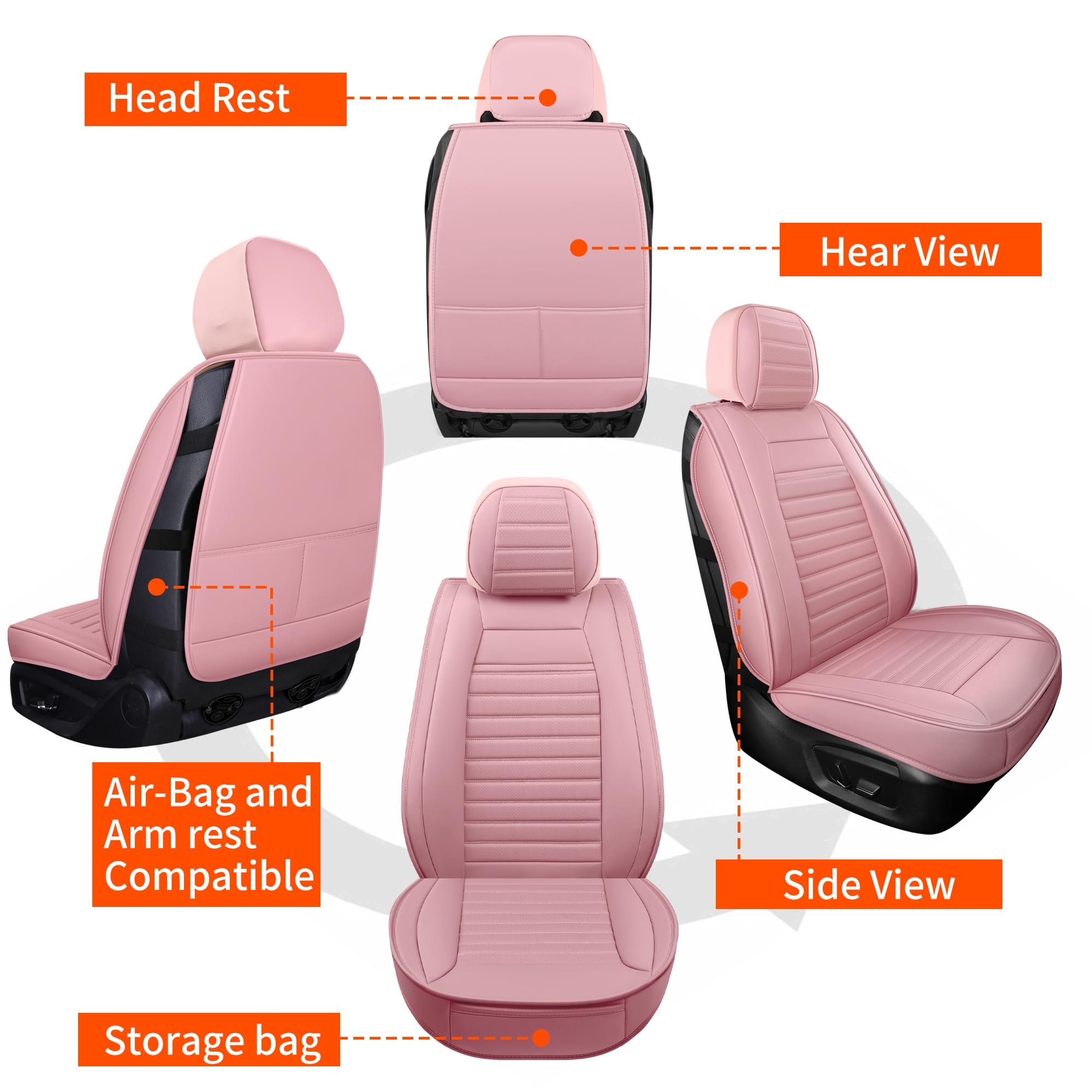 Hchengkikz Car Seat Covers,Universal Breathable Leather Seat Covers,Horizontal Stripes Automotive Seat Covers Cushion For Most S