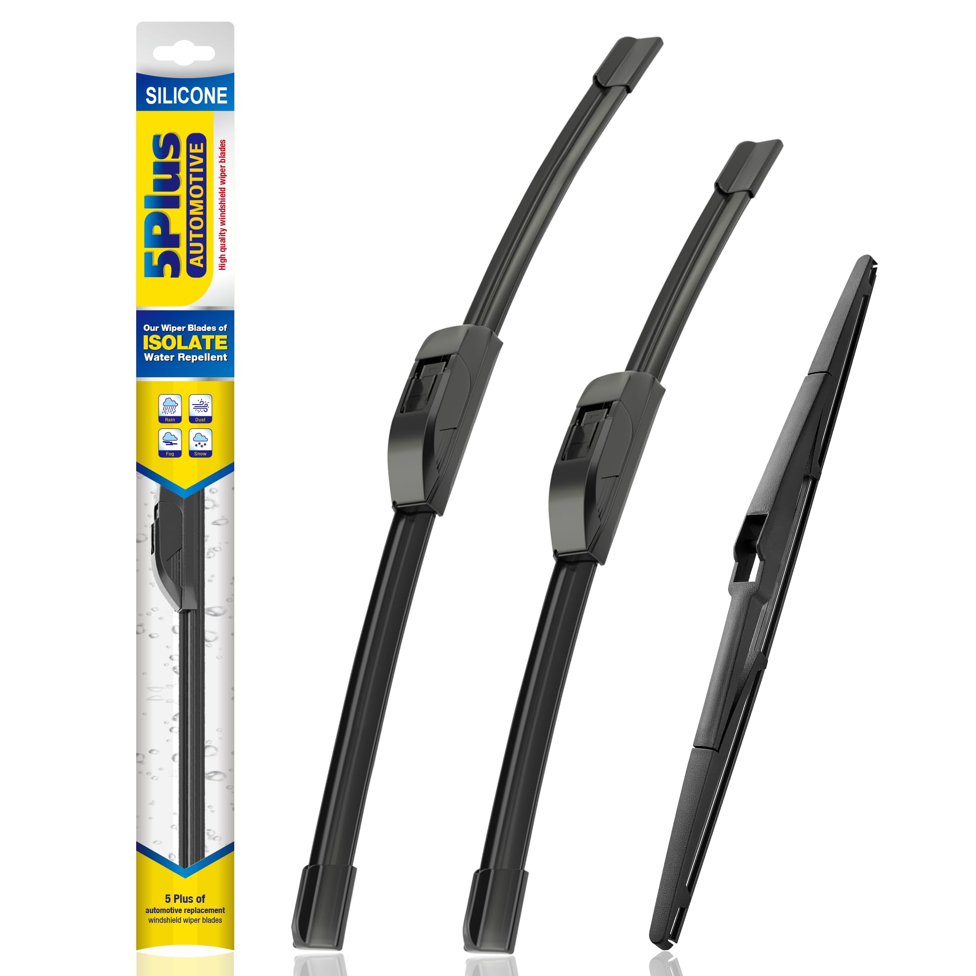 5 Plus Silicone Windshield Wipers Replacement For 2007-2015 Mazda Cx-9 Wiper Blades(Set Of 3),Automotive Replacement Windshield 