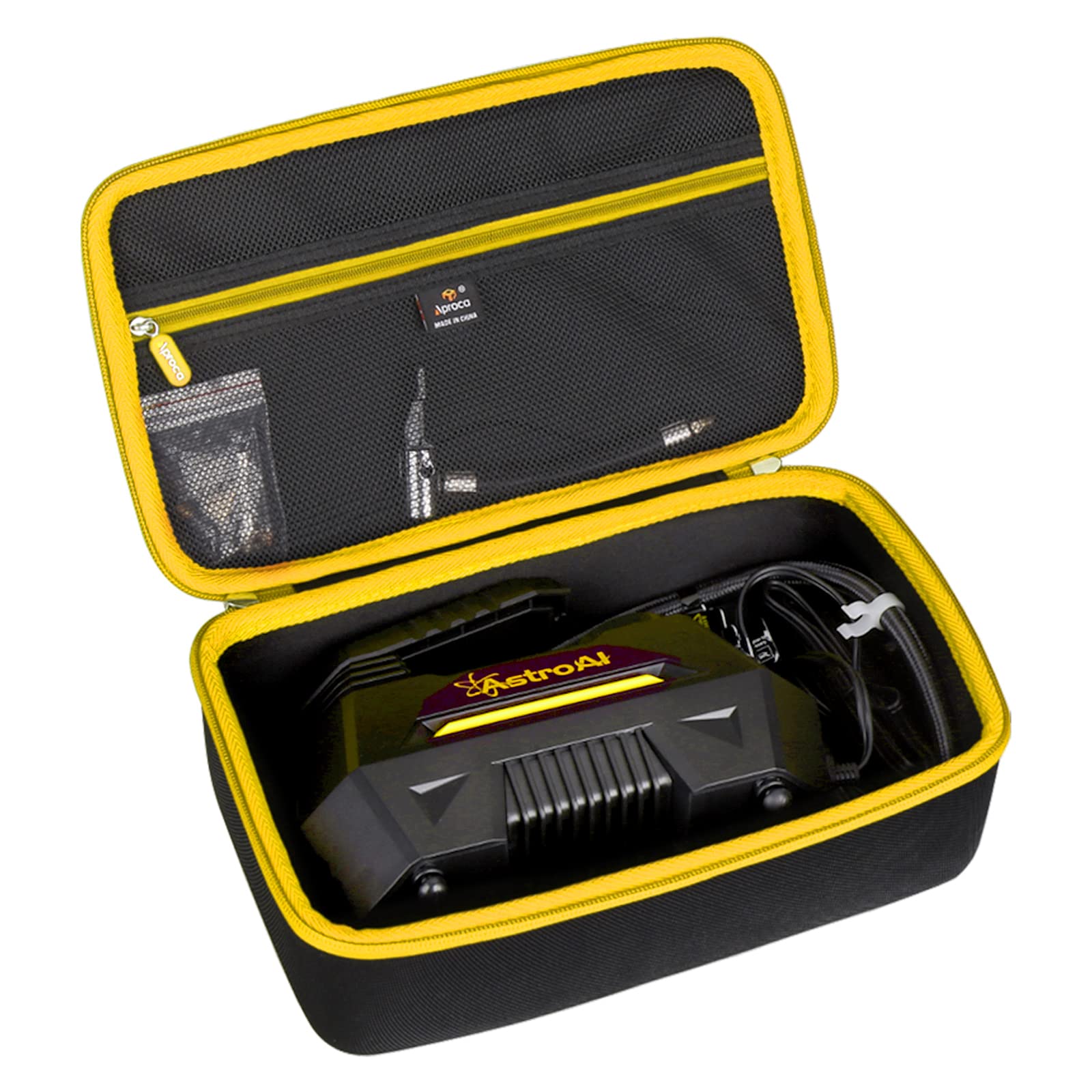 Aproca Hard Storage Travel Case Fit For Astroai Air Compressor Tire Inflator Portable Air Pump Yellow Zipper