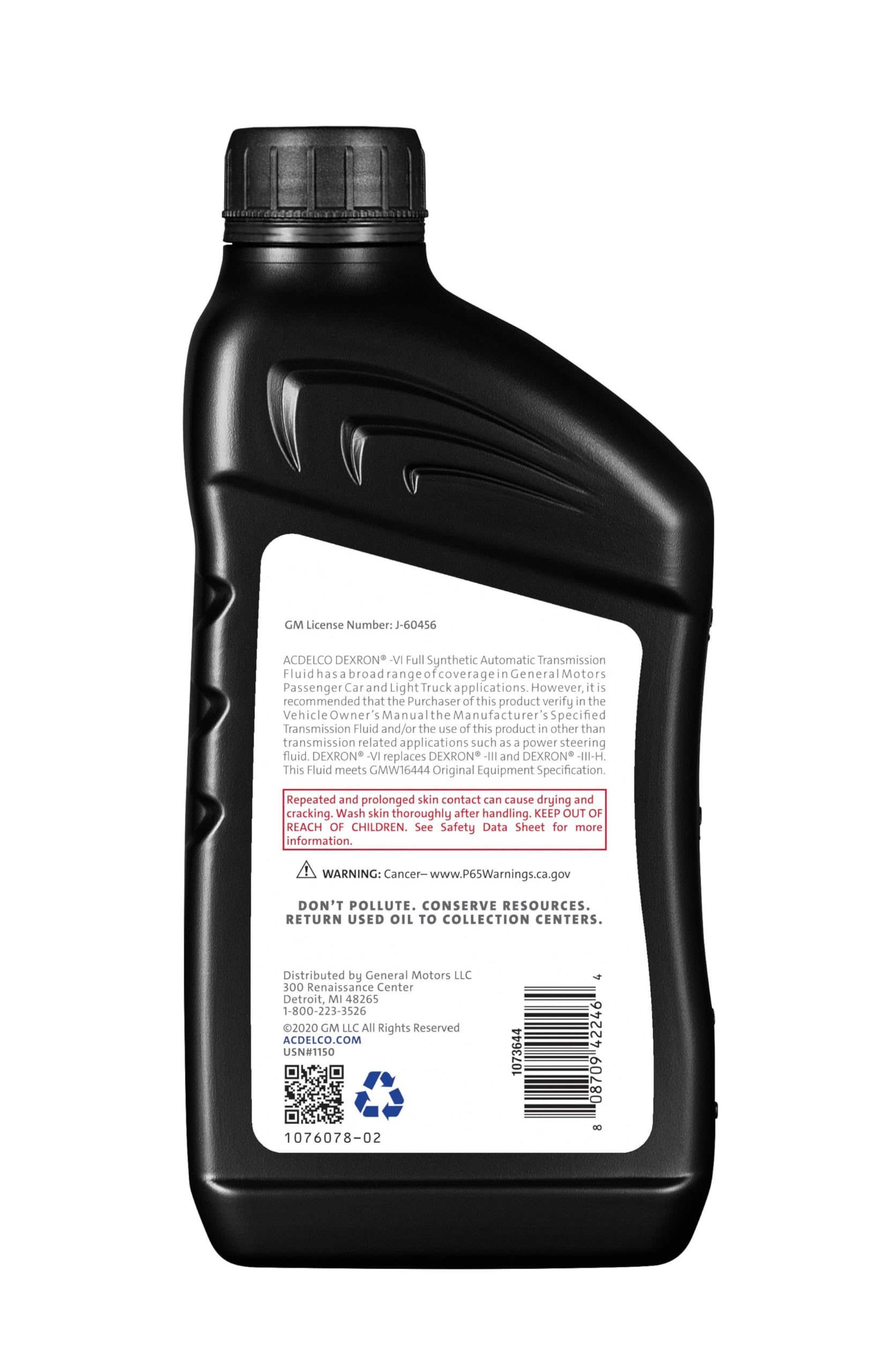 Acdelco Gm Original Equipment 10-9243 (88865549) Dexron Vi Full Synthetic Automatic Transmission Fluid - 1 Qt (Pack Of 1)