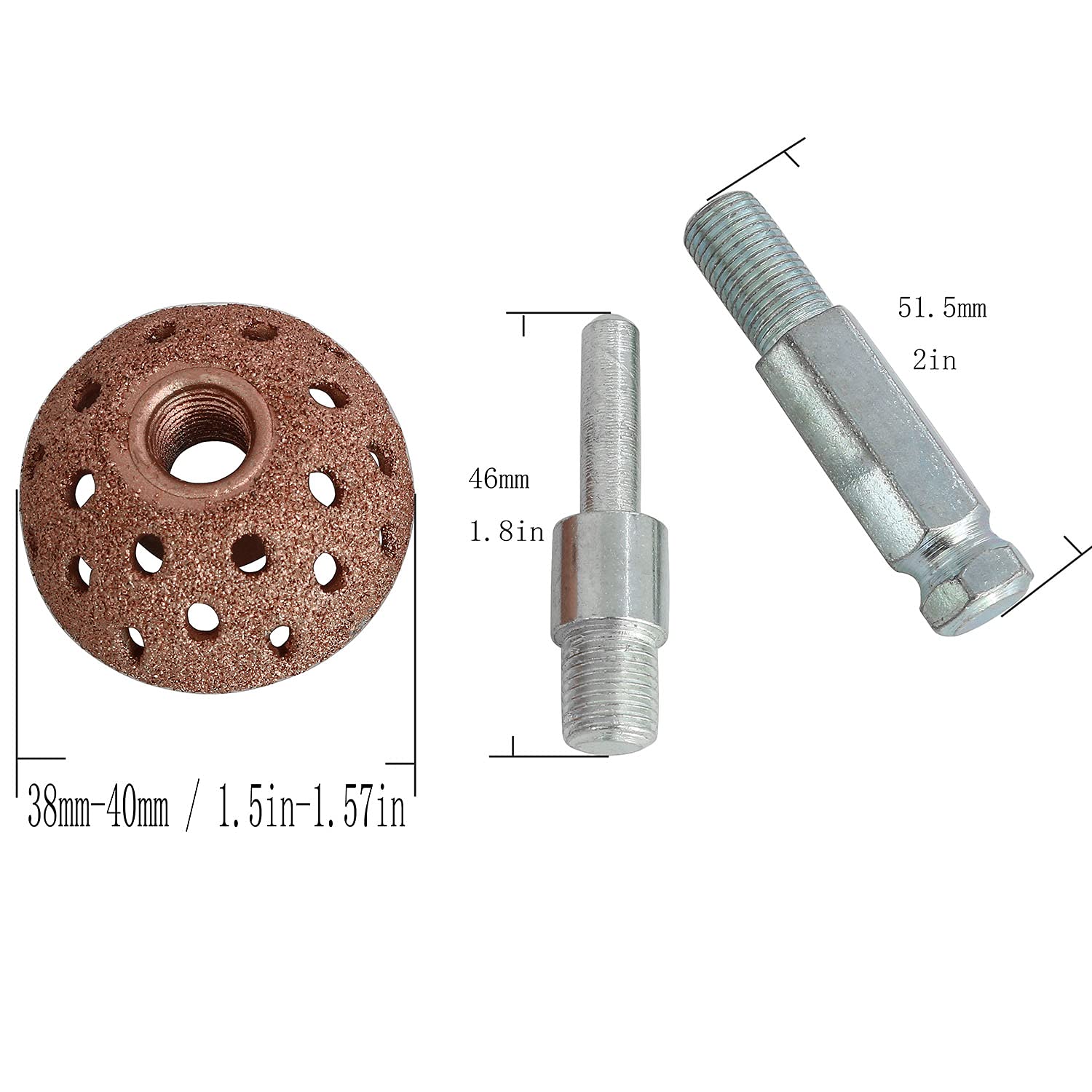Longdex 38Mm Tire Buffer Wheel Tire Repair Grinding Head Coarse Grit Buffing Wheel With Linking Rod Abrasive Tool 70 Grit