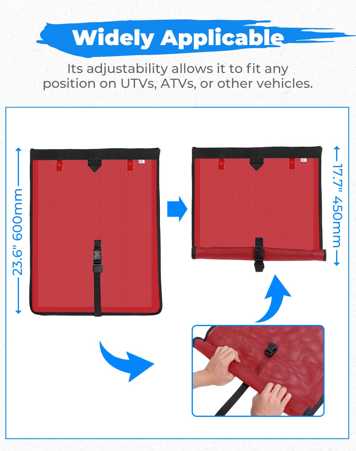 KEMIMOTO Universal Large Trash Bag for UTV ATV, Dry-Wet Trash Sack PVC Mesh Bag Universal Accessorie Compatible with Polaris RZR