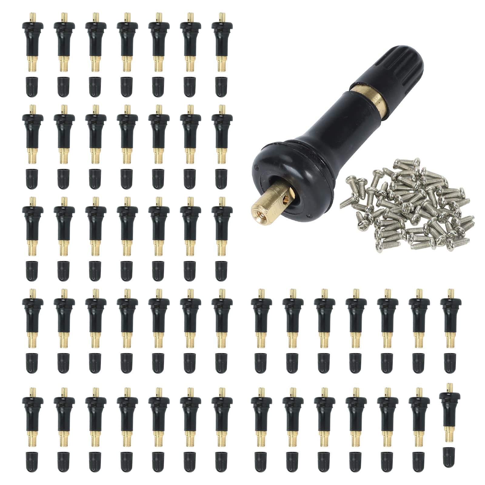 50Pcs TPMS 20008 Rubber Snap-in Valve Stems Tire Valve Stem Replacement VS 950 VS950 15263240 for GM Chevy