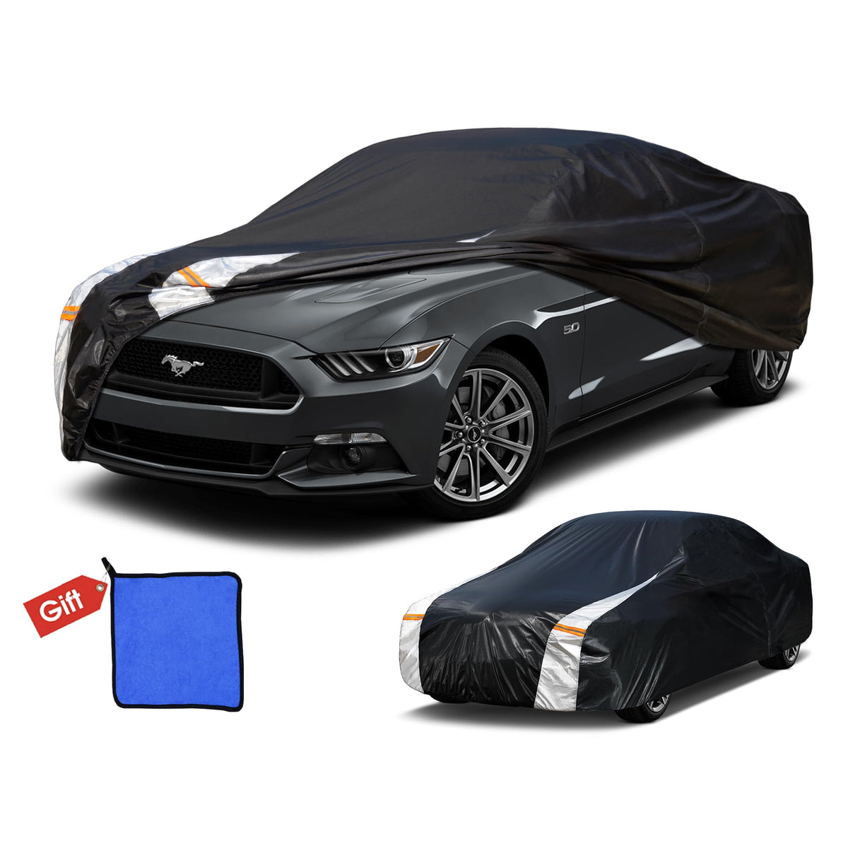Cotryvox Car Cover For Ford Mustang/Shelby/Mustang Gt Gt350 Gt500 (2005-2025) All-Weather Outdoor Waterproof Rain Snow Uv Sun Pr