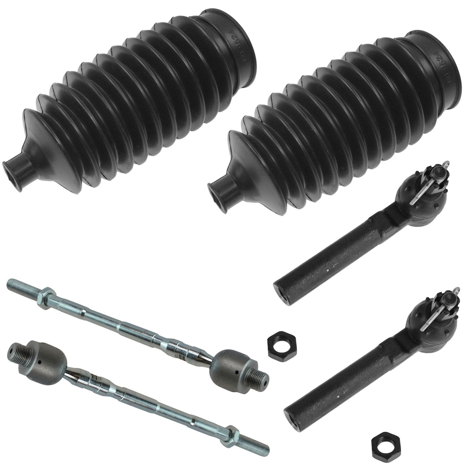 Trq Front Steering Kit Steering Rack & Pinion Bellow Tie Rod Compatible With 2005-2009 Subaru Legacy Outback