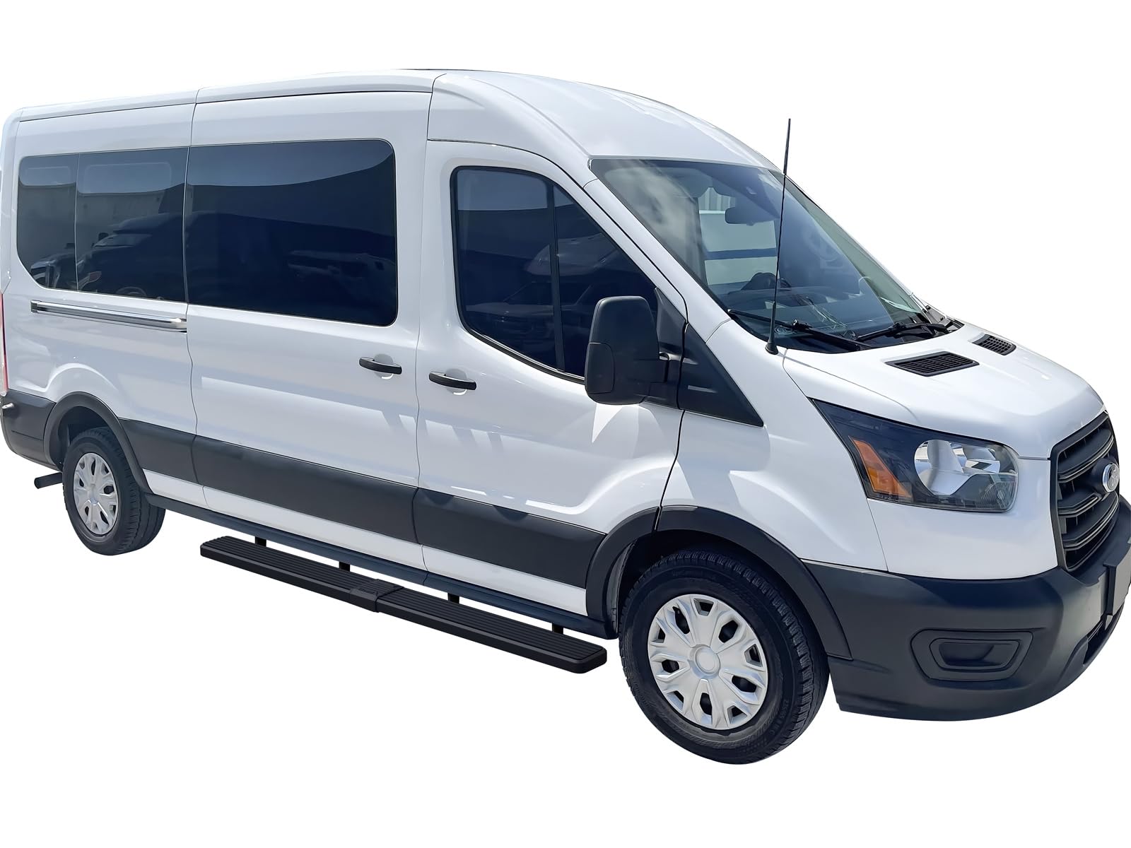 APS Running Boards 6 inches Matte Black Compatible with Ford Transit 2015-2025 Full Size Van 3-Door (Exclude 2022-2025 E-Transit