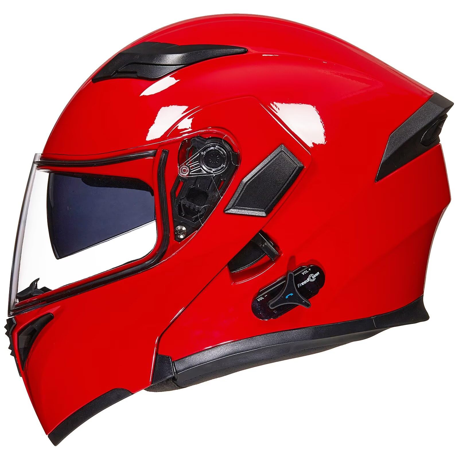 Ilm Bluetooth Motorcycle Helmet Modular Flip Up Full Face Dual Visor 6 Riders Group Intercom Mp3 Fm Radio Dot Model 902Bt Pro(Br