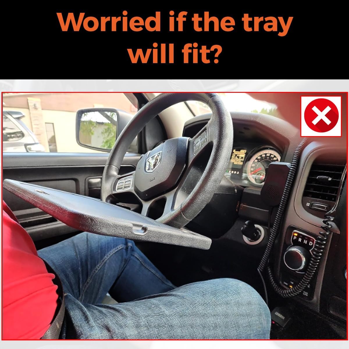 Enrich Up 2-In-1 Car Steering Wheel Tray - Steering Wheel Desk For Laptop, Multipurpose Car Table For Eating & Work, Adjustable