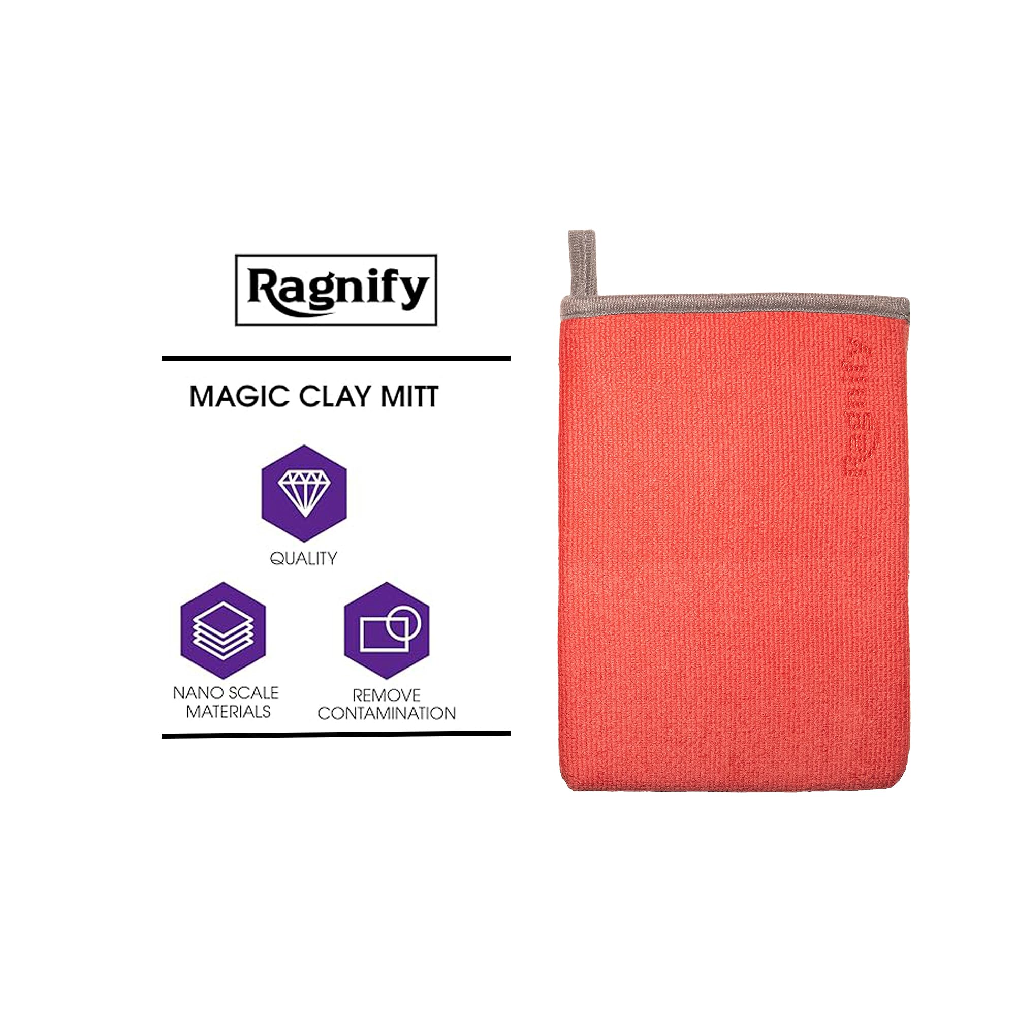 Ragnify Pack Of 2 Clay Mitt Auto Detailing Medium Grade Clay Bar Alternative Mitt For Flawless Removal Of Surface Bonded Micro C