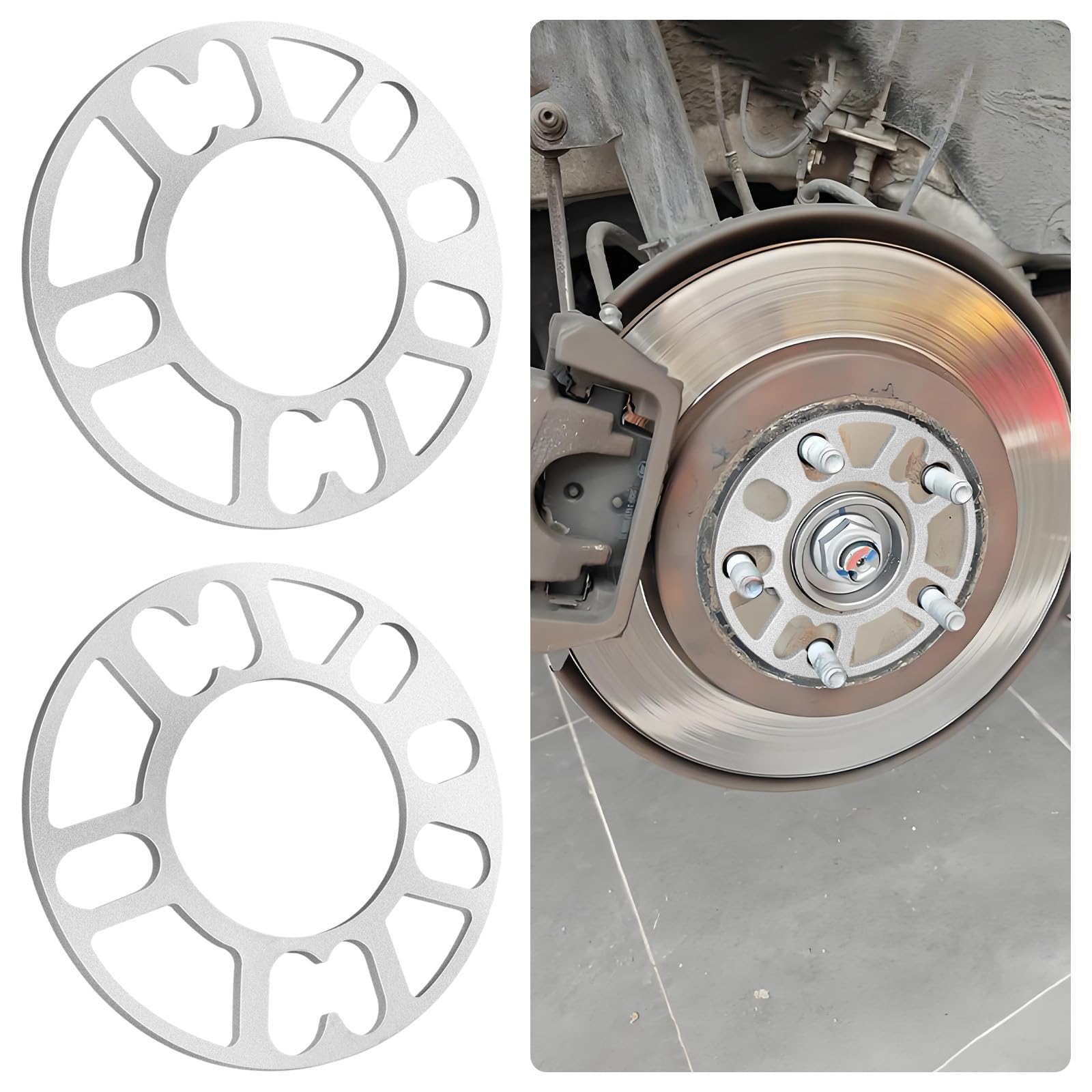CXCCOI 2PCS 8mm Car Wheel Spacers,Hubcentric Wheel Spacers for PCD 98-120mm 4 or 5 Cam Lugs & 4x100/4x114.3/5x105/5x112 Bolt Pat