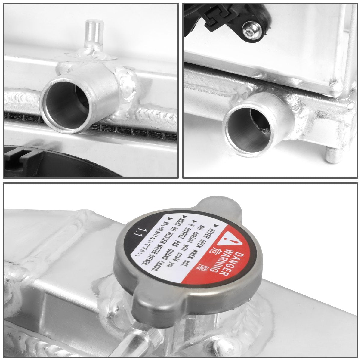 Dna Motoring Ra+Fs-Hc92-42-2 2-Row Radiator With Fan Shroud Compatible With 92-00 Civic / 93-97 Del Sol / 94-01 Integra Mt