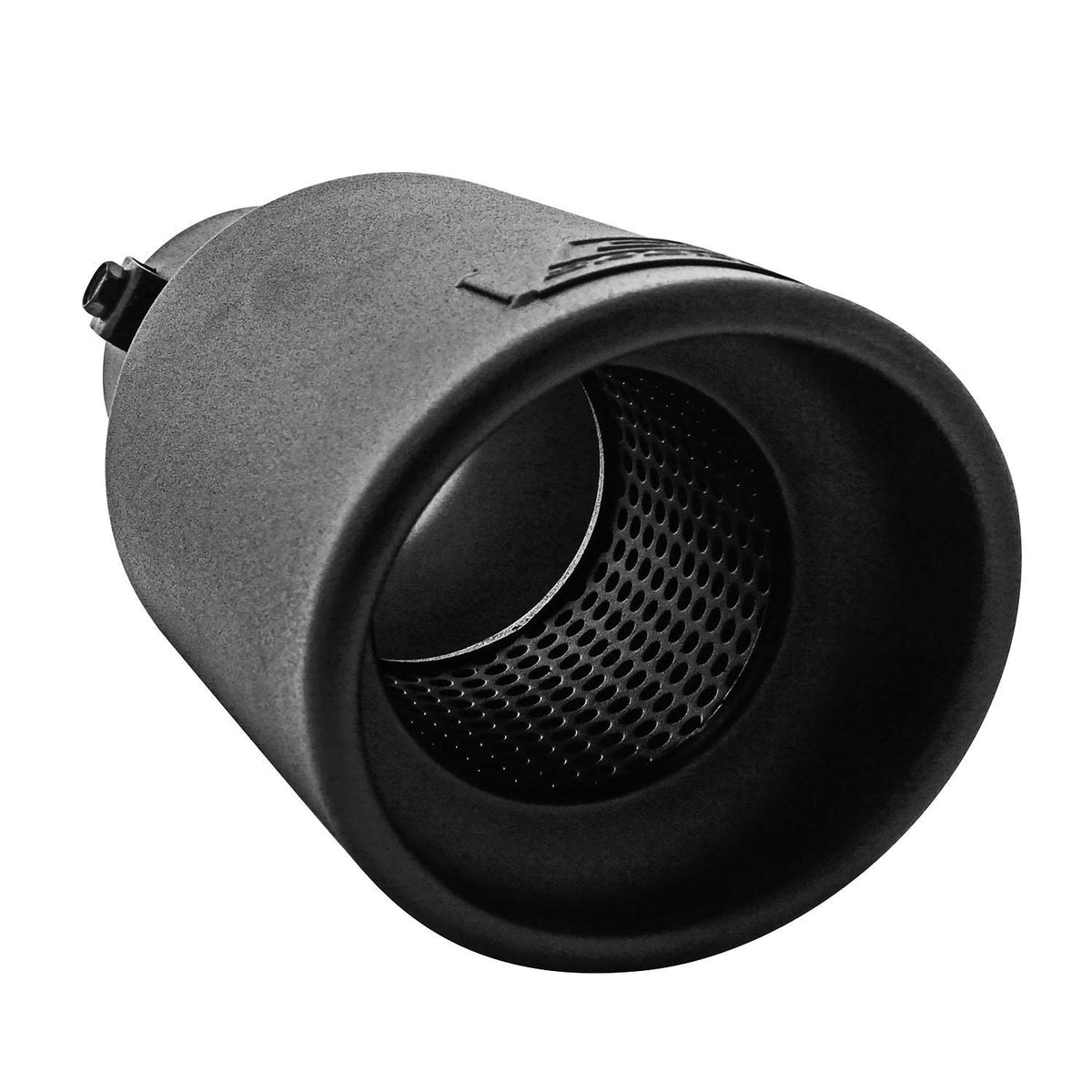 Dc Sports Ex-1012B Performance Bolt-On Resonated Muffler Slant Tip With Clamps And Adapters For Fitment On Most Cars, Sedans, And Trucks - Matte Black Powdercoat