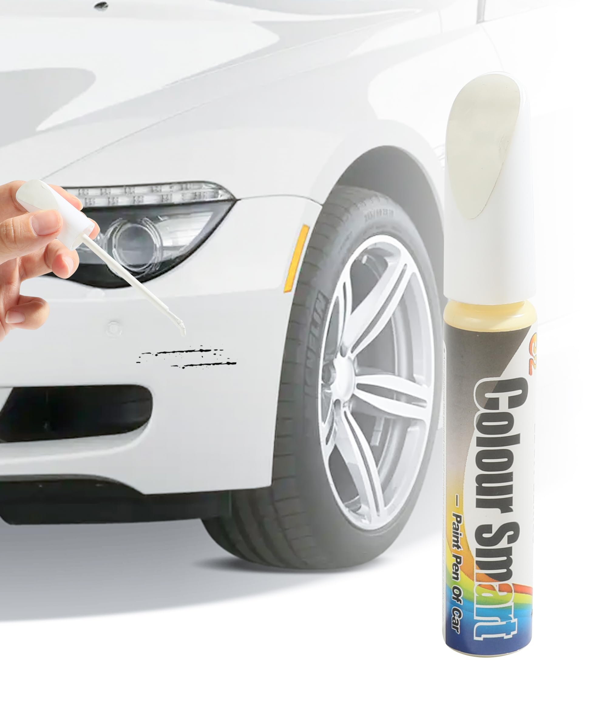Zlirfy Car Touch Up Paint Pen - Automotive Paint Repair, Quick & Easy Scratch Removal, Clear Painting Pen for Cars (White)