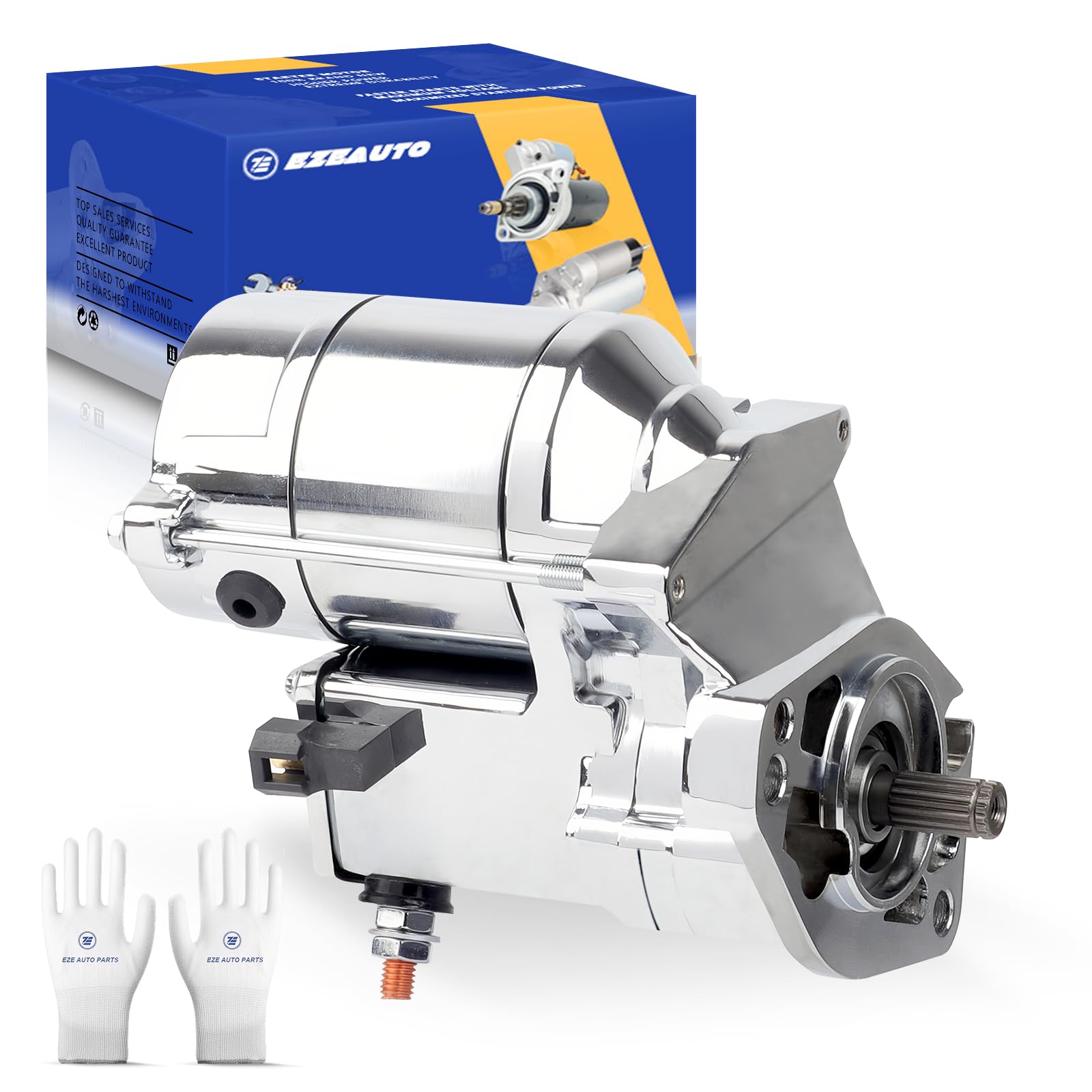 Ezexpreze Harley-Davidson Chrome Starter Replacement New for 1993-2006 Road King Heritage Softail Dyna Super Wide Glide Ultra Ni