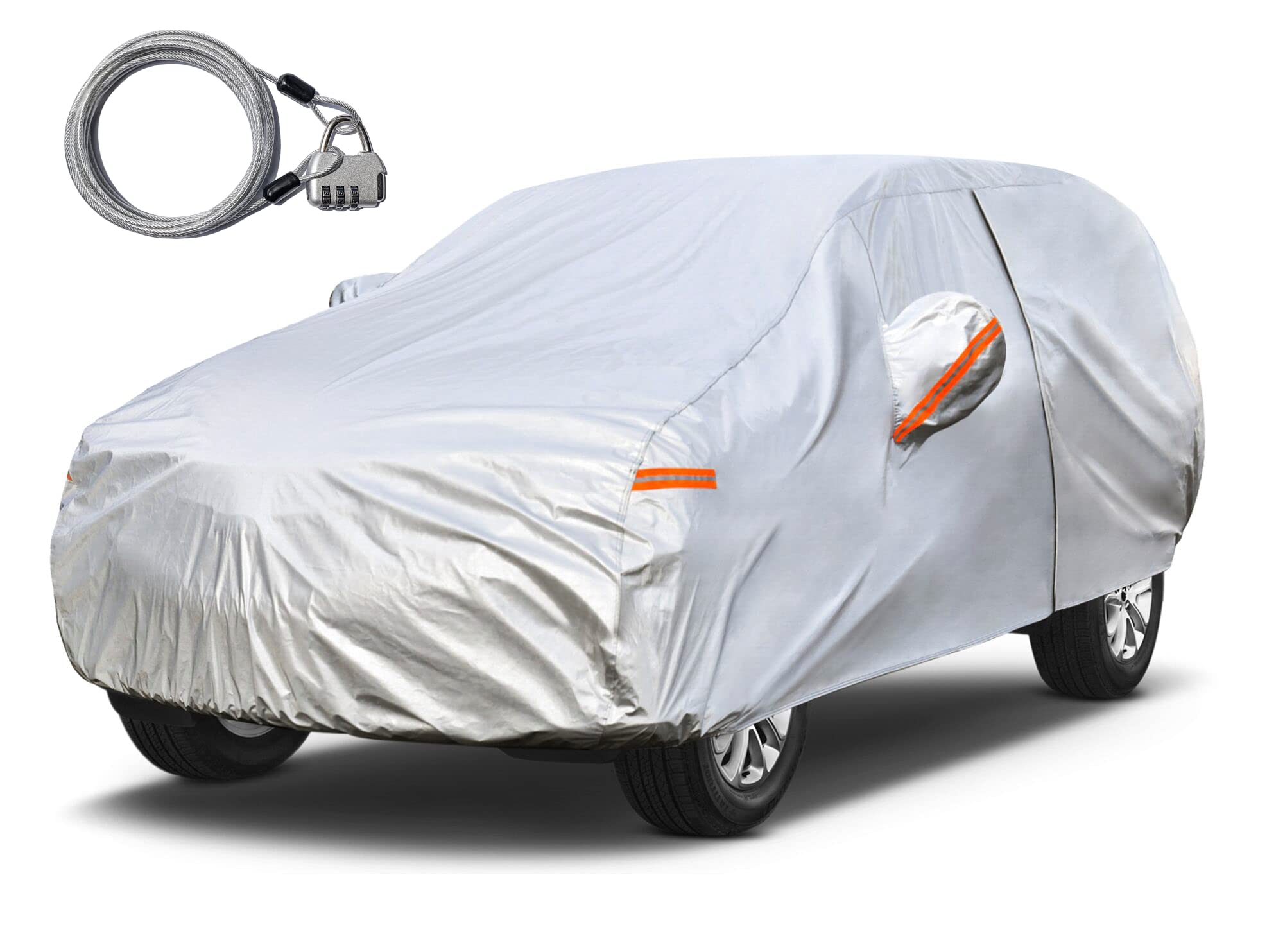 Kayme Suv Car Cover Waterproof All Weather With Lock And Zipper, Outdoor Sun Uv Rain Protection, Fit Suv Jeep (182 To 190 Inch)