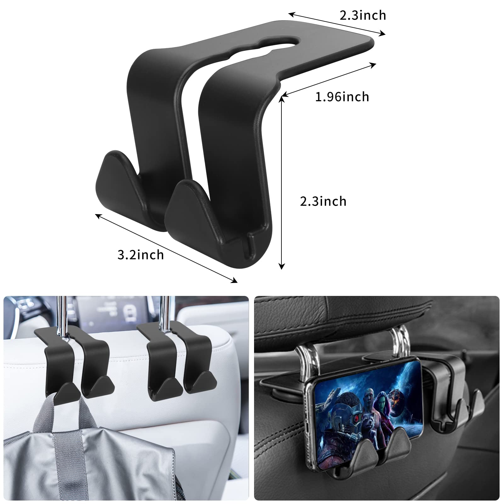 Homelove Collapsible Garbage Can With Lid & Car Seat Headrest Hook, Waterproof Pu Leather Trash Bin Multifunctional Car Accessor