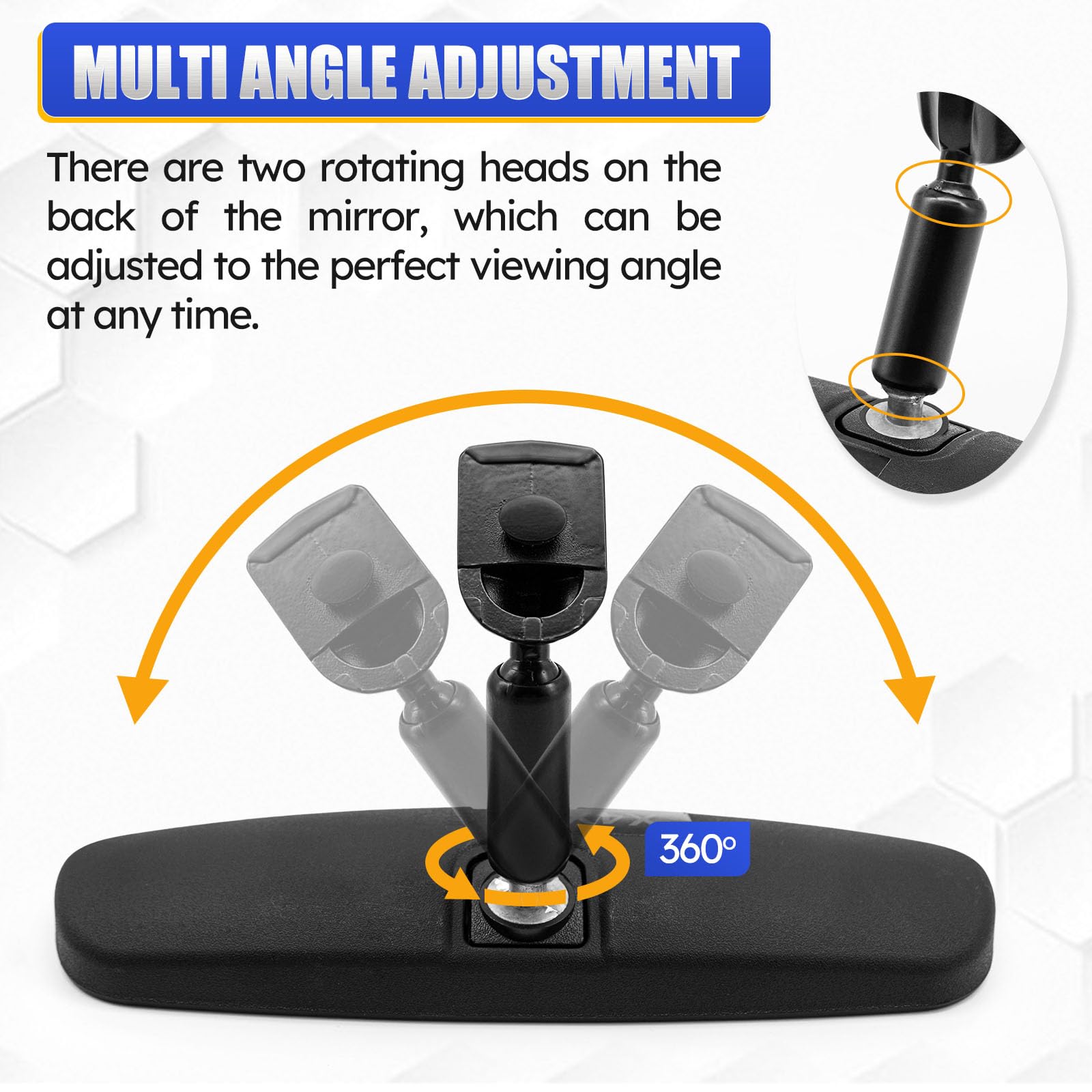 X4XZ Black 9.45 Day/Night Rear View Mirror for Honda Accord, Odyssey, Civic, Pilot, Insight CR-Z, Acura CSX, MDX 1998-2013
