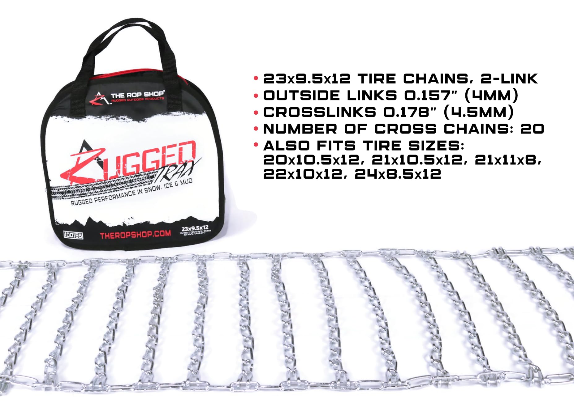 Tire Chain 2 Link Spacing 23 X 9.5 X 12 Part No: A-B1Tc5307I