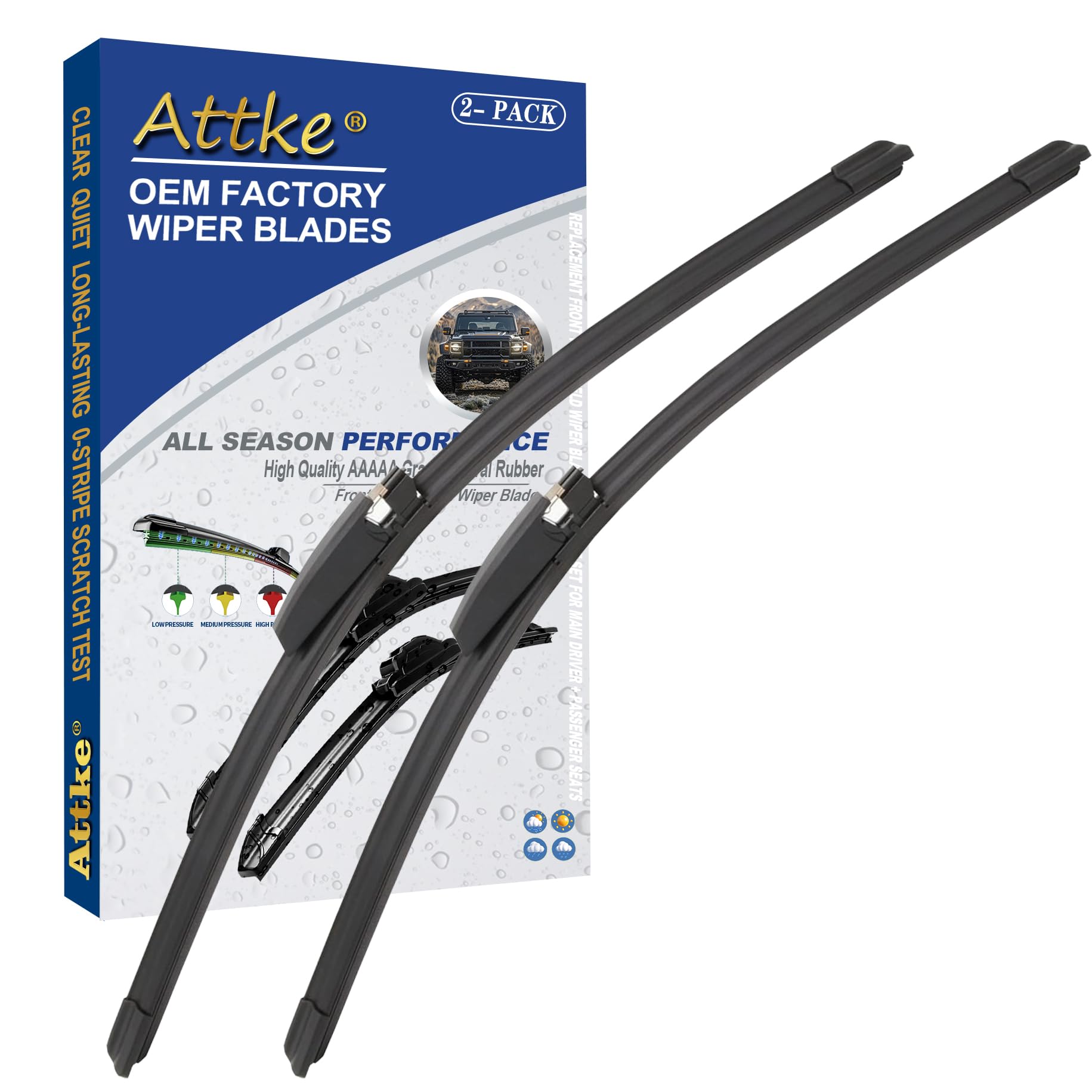 Attke Front Windshield Wiper Blades For Audi A4 S4 Rs4 A6 S6 Audi Allroad 2002-2008 Genuine Replacement Wiper Blade Set 22''/22'