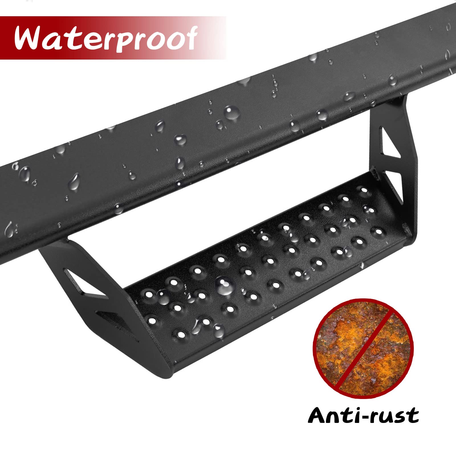 Othowe Drop Down Running Boards Compatible With 2007-2021 Tundra Crew Max Cab,Black Powder Coated,3 Inch,Hoop Style,Off Road Exterior Accessories 2 Pieces