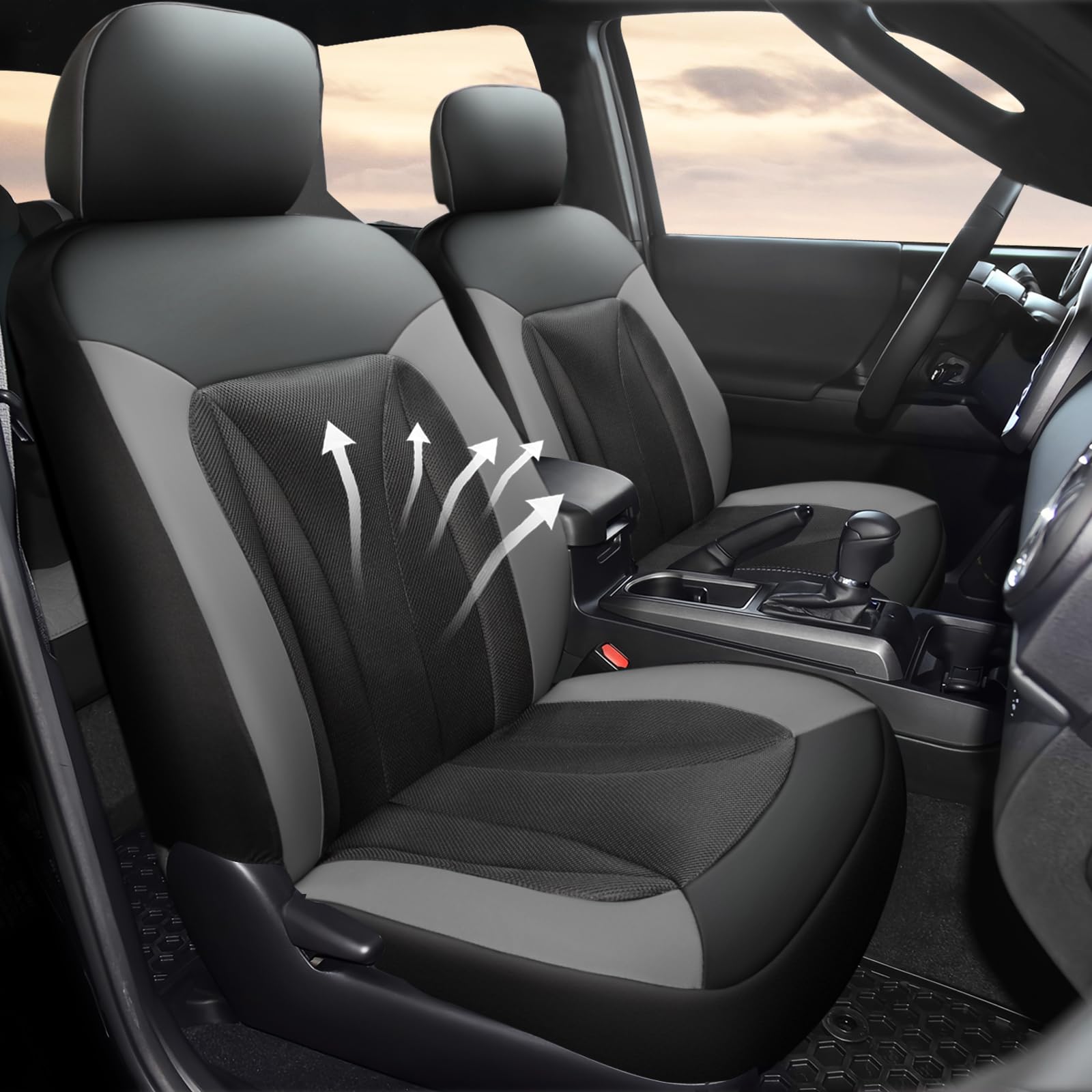 Giant Panda 2-Pack Front Mesh Car Seat Covers Custom Fit Toyota Tacoma 2016 2017 2018 2019 2020 2021 2022 2023 2024 2025 Double