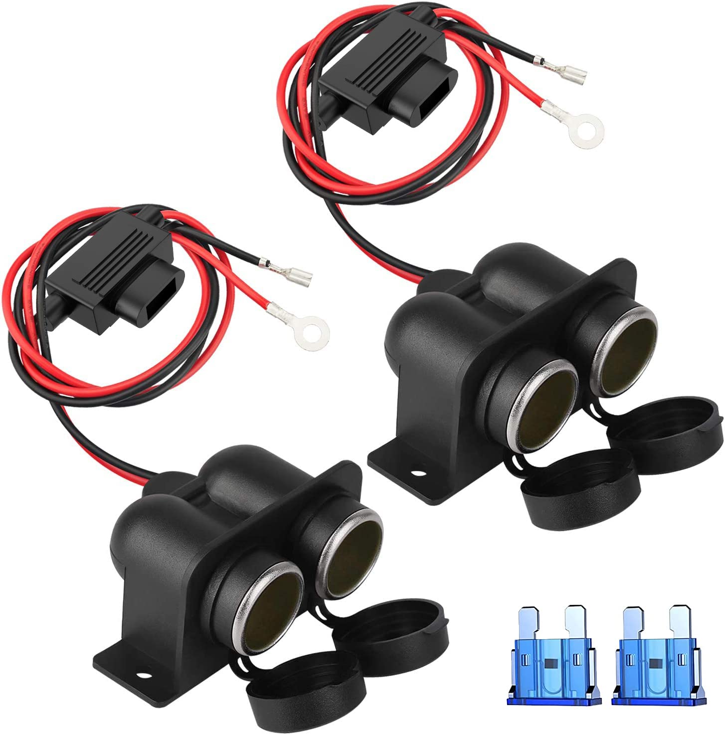 Cigarette Lighter Socket, Waterproof & Dustproof Cigarette Lighter socket plug Outlet for 12V car truck motorbike boat, with 15A