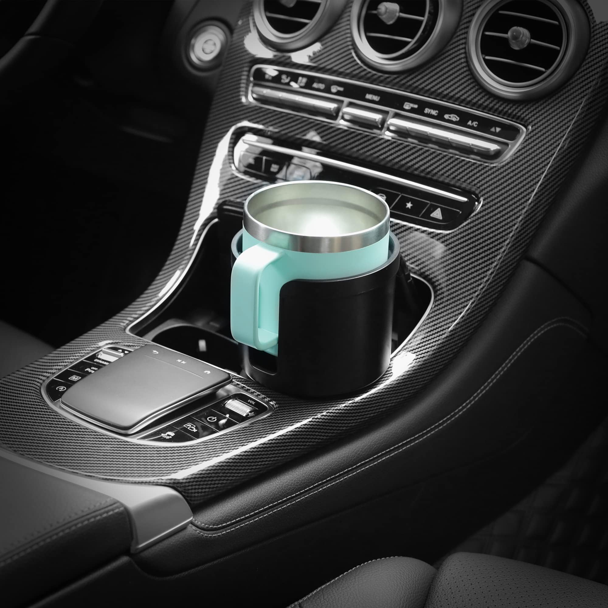 Upgraded Large Cup Holder Expander For Car With Offset Expandable Base Compatible With Yeti Mug10/14Oz Yeti Rambler 24/26/36/46Oz Hydro Flasks 32/40Oz Other Large Bottles In 3.4-4 Diameter