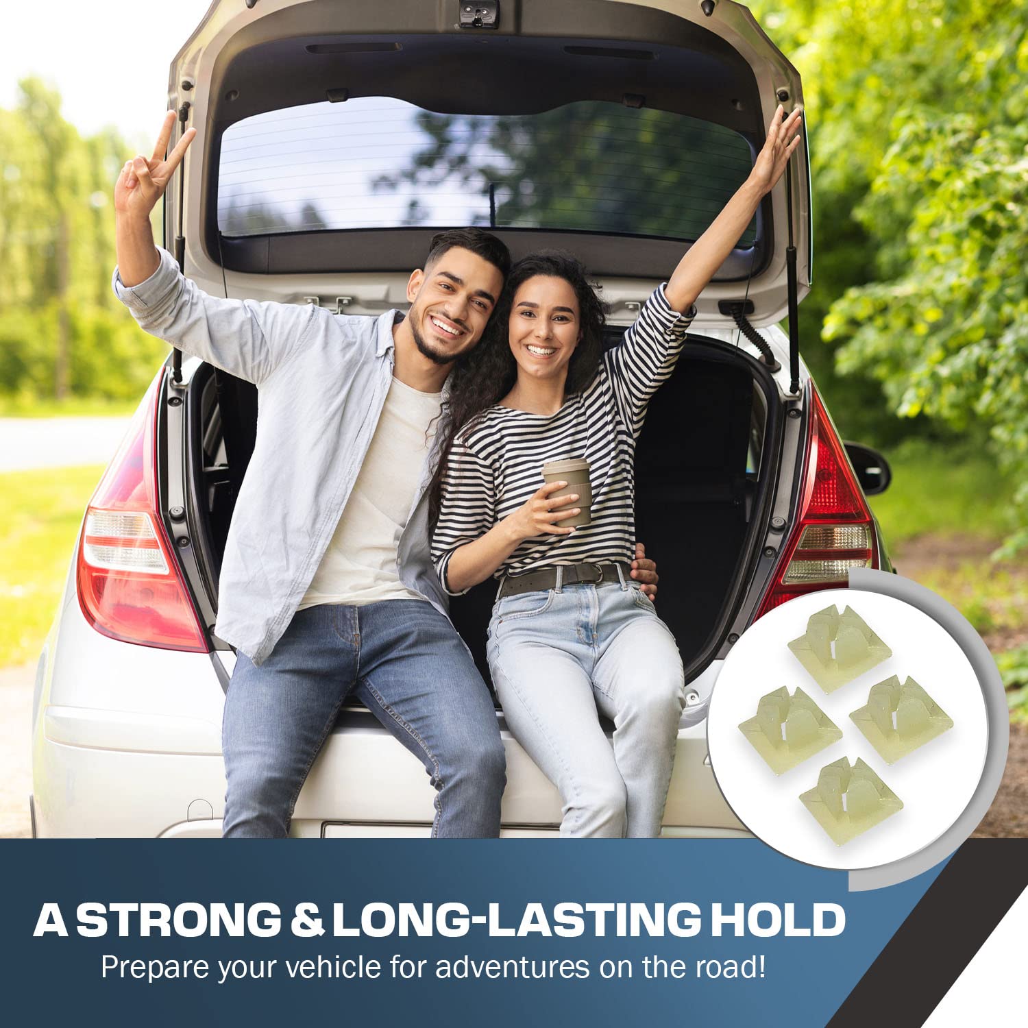 License Plate Screw Inserts - Set Of 4 Nylon Retaining Nuts For License Plate Screws - Front And Back License Plate Nut Bracket