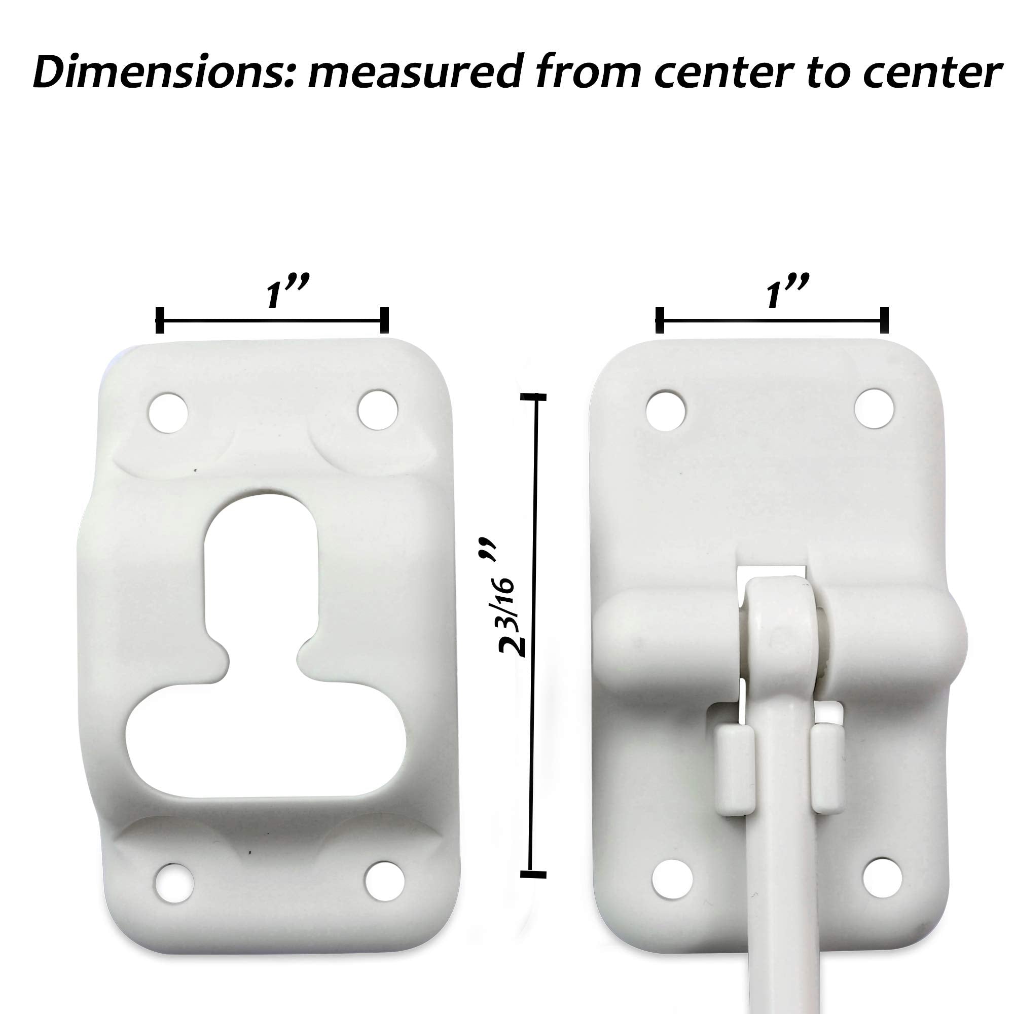 Leisure Coachworks 2-Pack White RV T-Style Door Holder Catch 4 2 Pack for Latch Holder Camper Trailer Cargo Hatch (White, 4