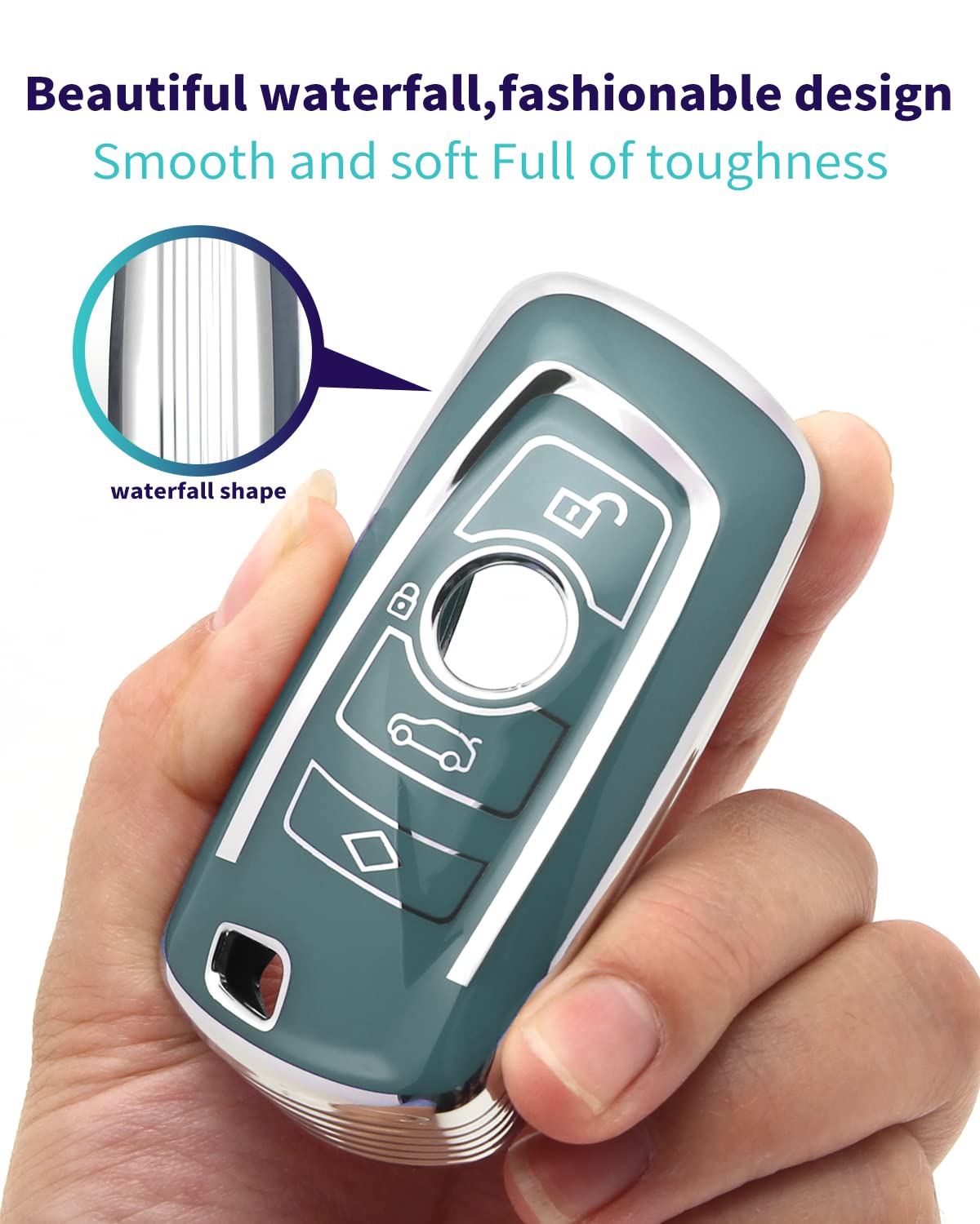 Haoyoumei Suitable For Bmw Key.Advanced Soft Tpu Key Case Is Compatible With 1 X1 X3 2 X4 4 X5 5 X6 M5 6 7 F20 3 Gt3 Gt5 Key 360
