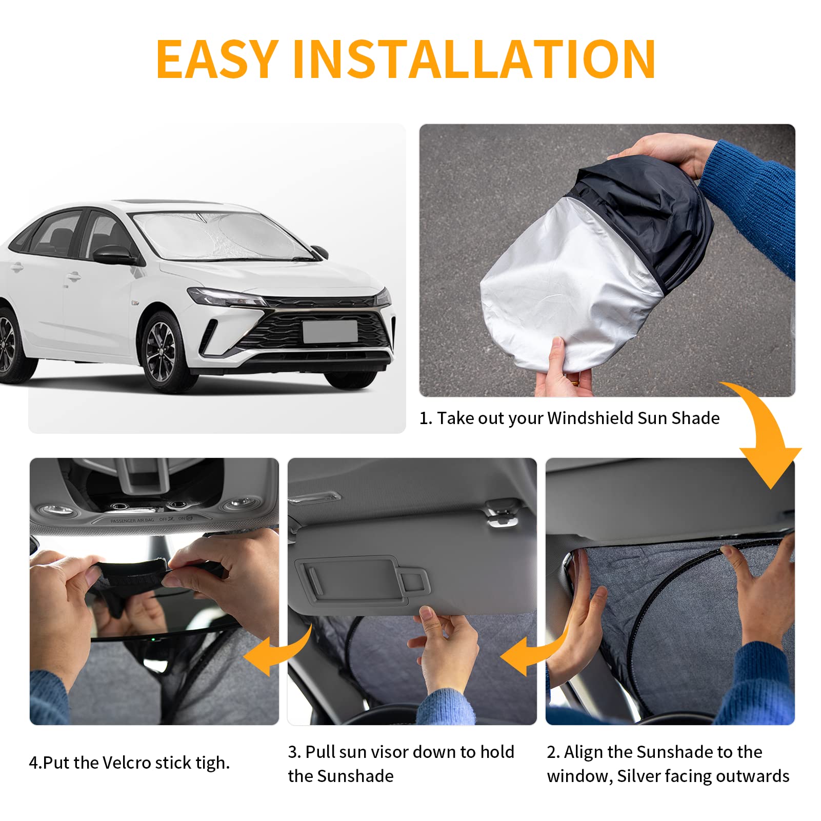 Sunshade Sun Shield For Mercedes-Benz C-Class W205 C250 C300 C400 Slk Sls Cla Cls Cl-Class 2008-2023 2024 Window Shade Windshiel