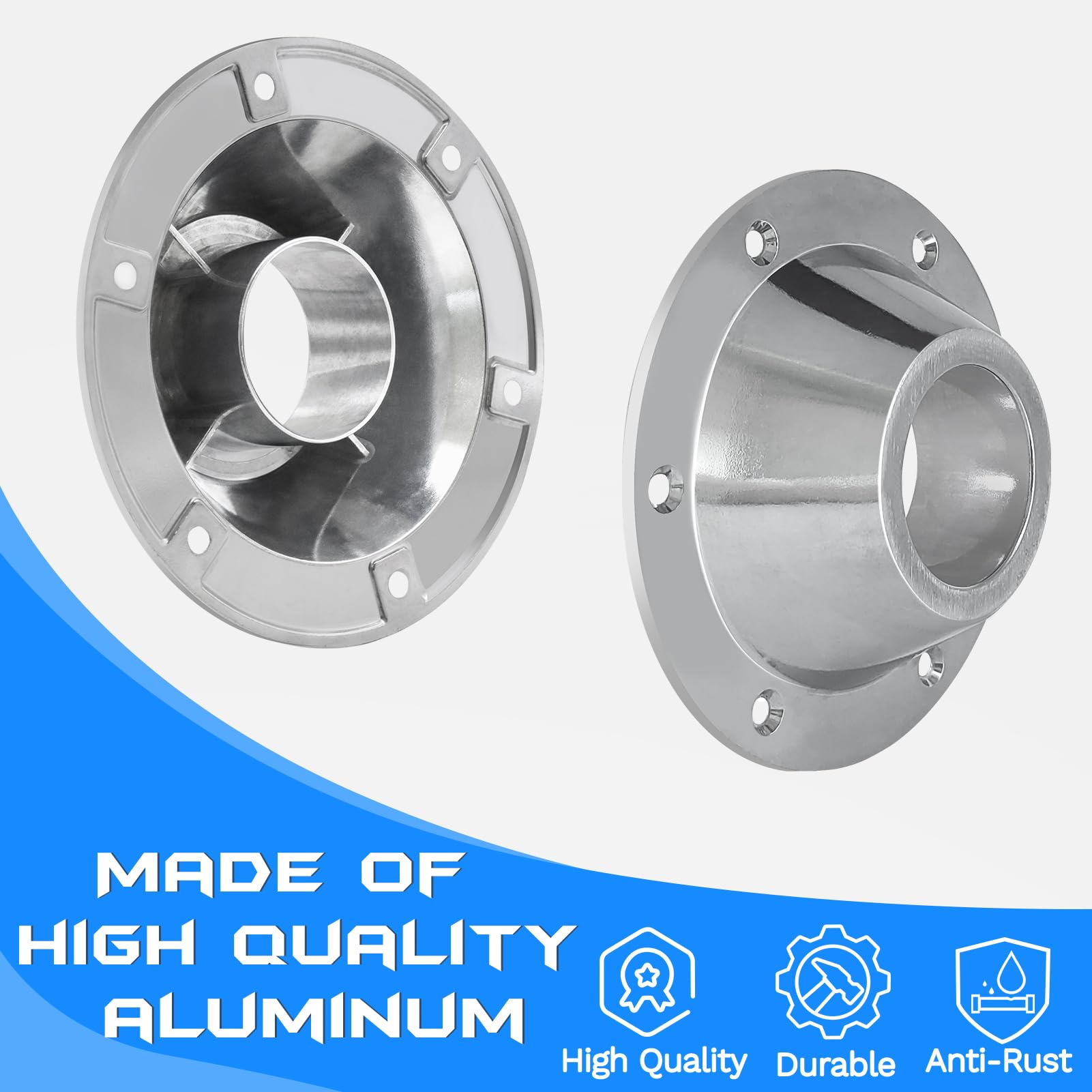 Jyincped 2-Pack Rv Table Base Mount,Camper Aluminum Rv Pedestal Table Leg Base Flange,Floor Mounting Bracket Flush Plate With 6