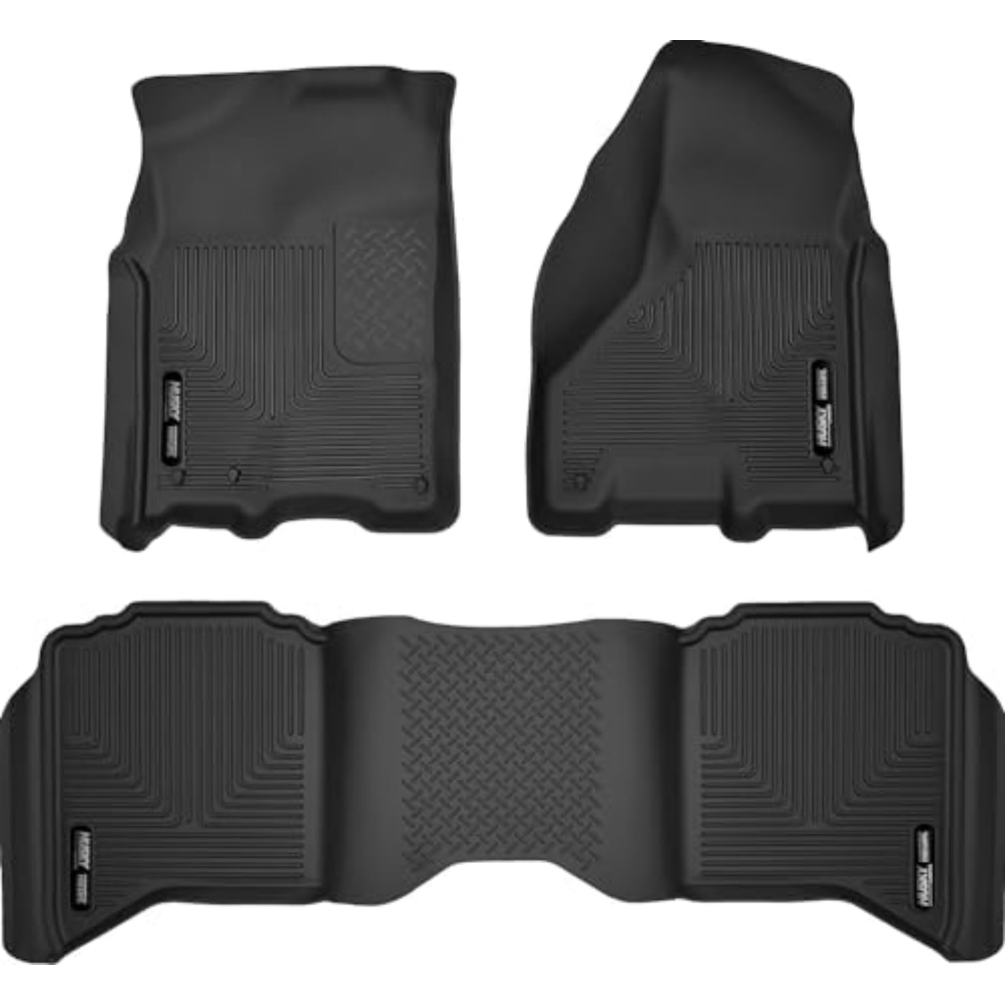 Husky Liners Weatherbeater Floor Mats | Fits 2009 - 2024 Ram 1500 (19-24 Classic Body Only) Crew Cab; 2010 - 2018 Ram 2500/3500 W/Automatic Transmission | Front & 2Nd Row, 3-Pc Black - 99001