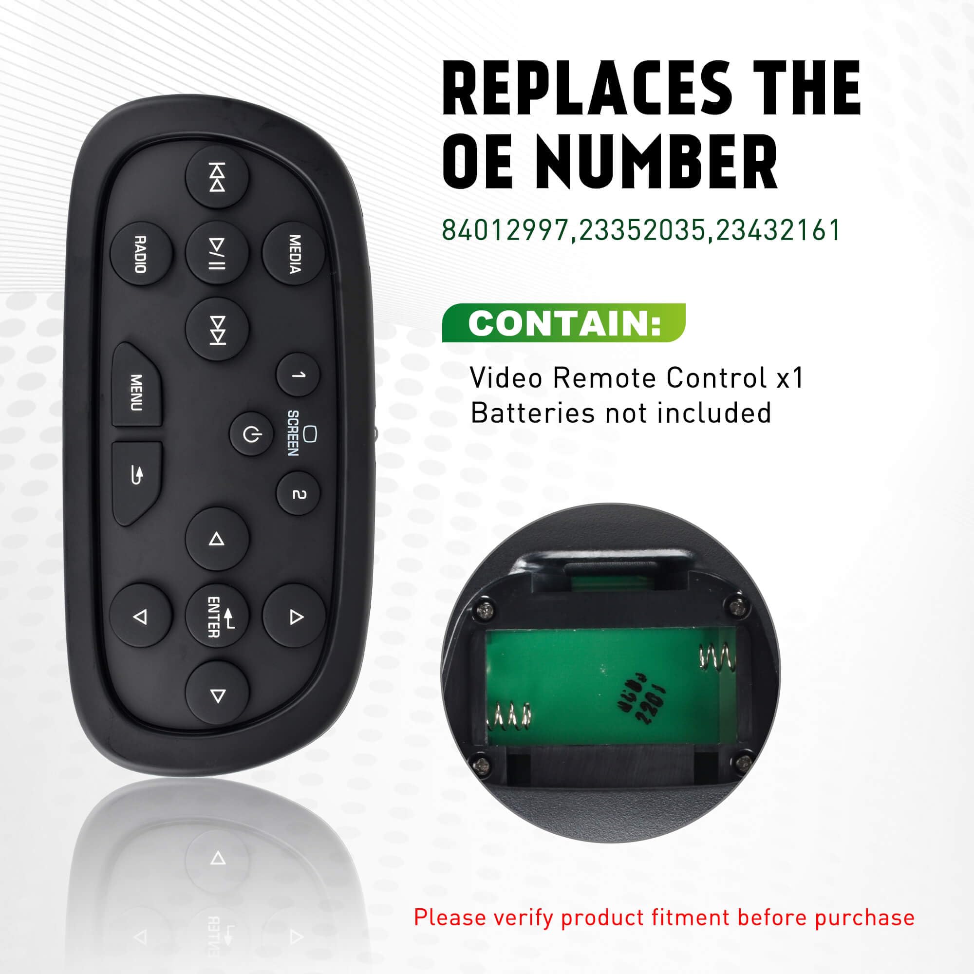 Ximaka 84012997 Rear Overhead Consoles Dvd Entertainment Remote Control Replacement For 2014-2020 Chevy Silverado/Suburban/Tahoe