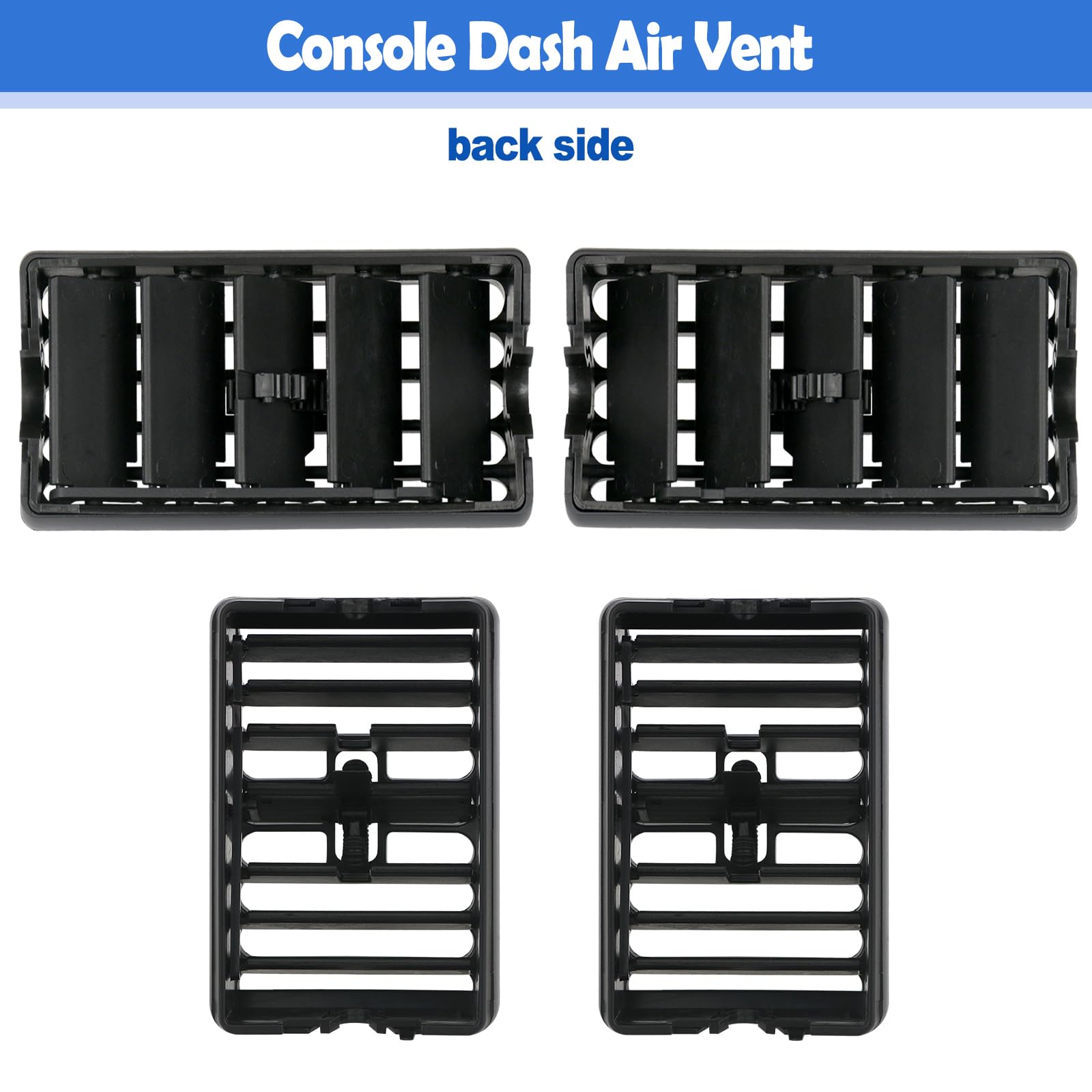 Osompar 4PCS Center Console Air Vent Grille for Jeep Wrangler TJ 1997-2006 Jeep Cherokee XJ 1997-2001 Dash Center Dash Vents Lou