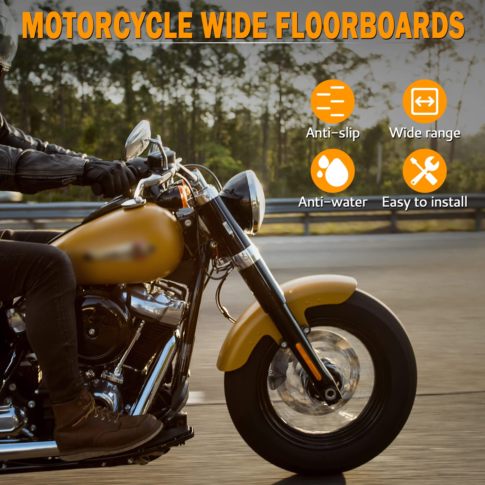 Pbymt Front Footboard Rubber Insert Rider Footboard Floorboard Foot Peg Footrest Pad Compatible For Harley Touring Softail Road