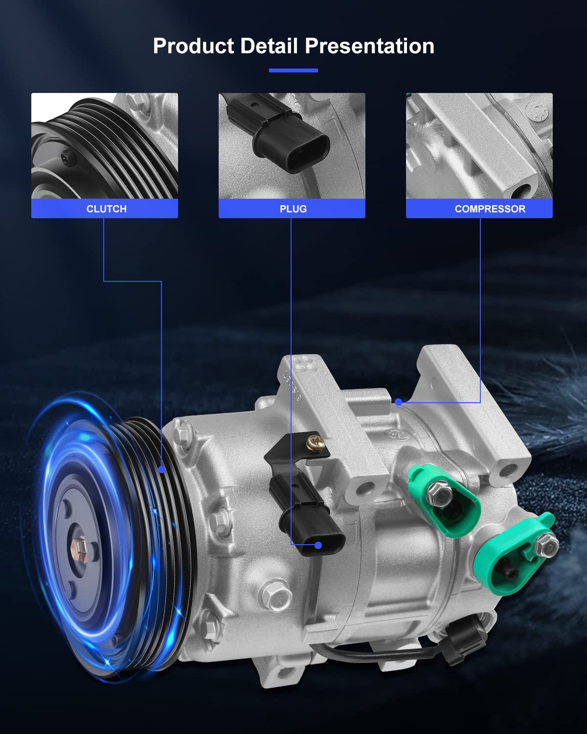 Eccpp Ac Compressor 2012-2018 Fit For Hyundai Sonata For Kia Optima 2.0L 2.4L