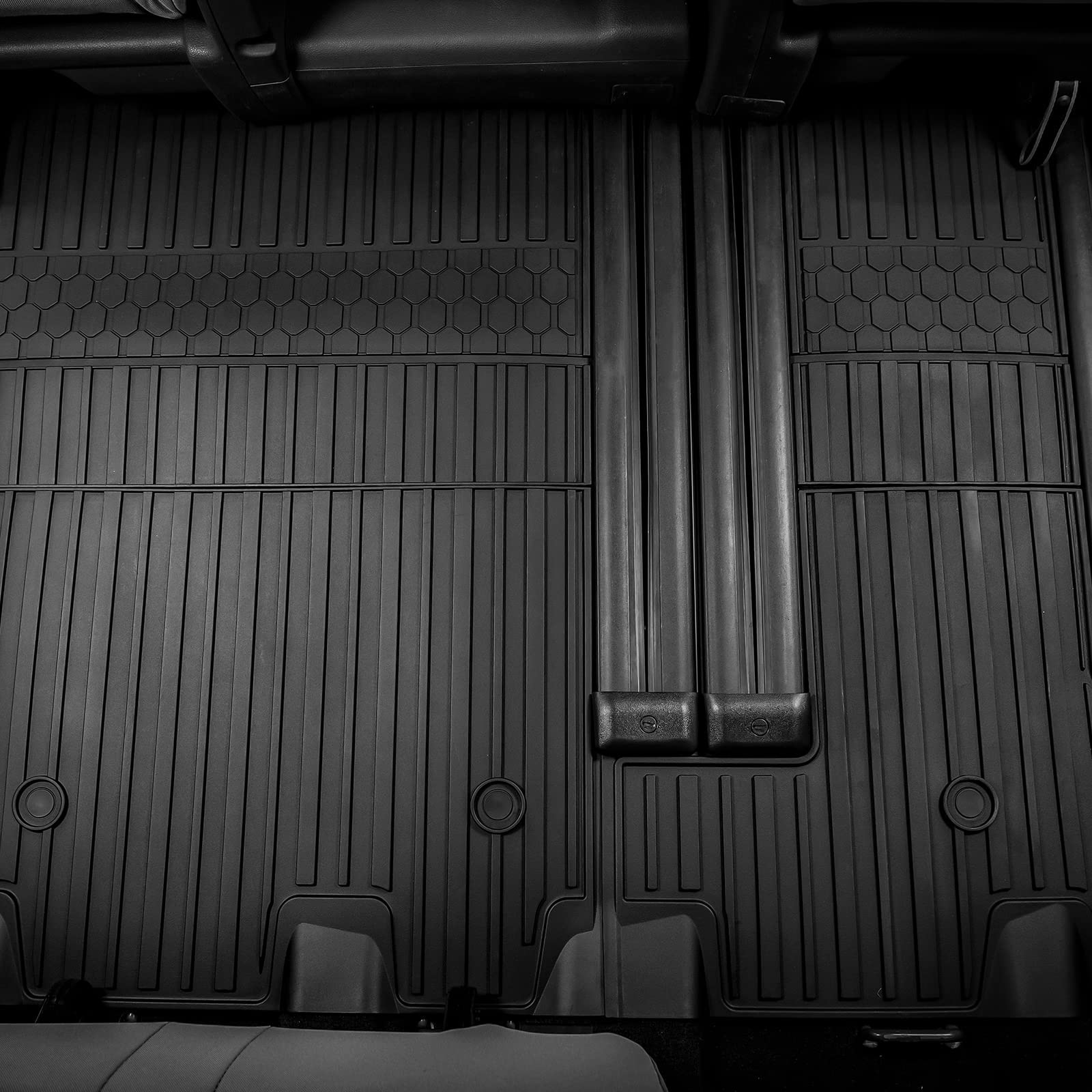 3W Floor Mat Fit Toyota Sienna 2021-2025 (Only For 8 Seat), Tpe All Weather Custom Fit Floor Liner For Toyota Sienna 2Nd And 3Rd