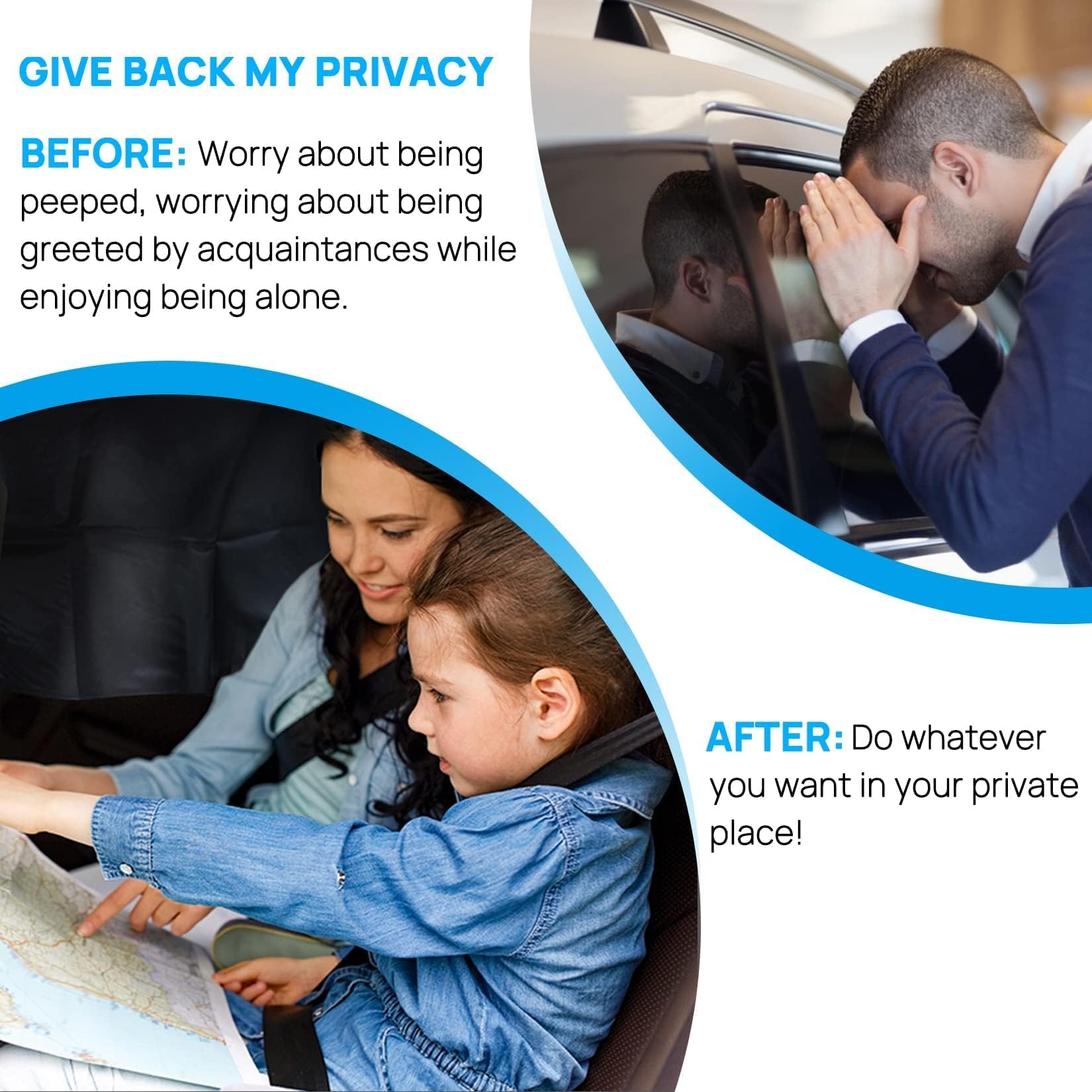 Side Window Sun Shade Magnetic Universal Sunshade Privacy Blinds Car Blackout Curtain for Car Camping Sleeping Family Travelling