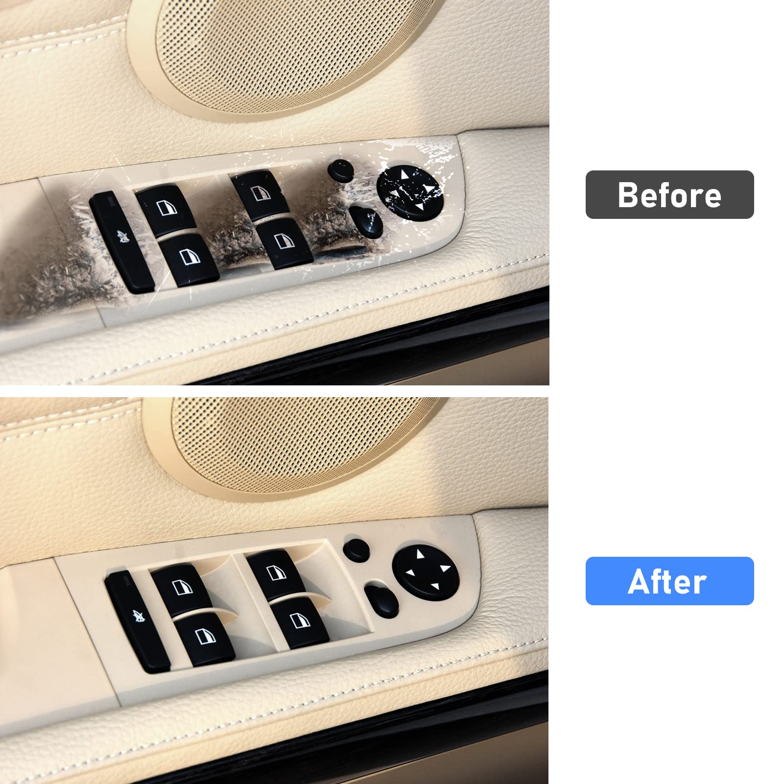 Jaronx Compatible With Bmw 3 Series E90/E91 Driver Side Door Handle 2004-2007, Window Switch Panel Cover Door Pull Handle Driver