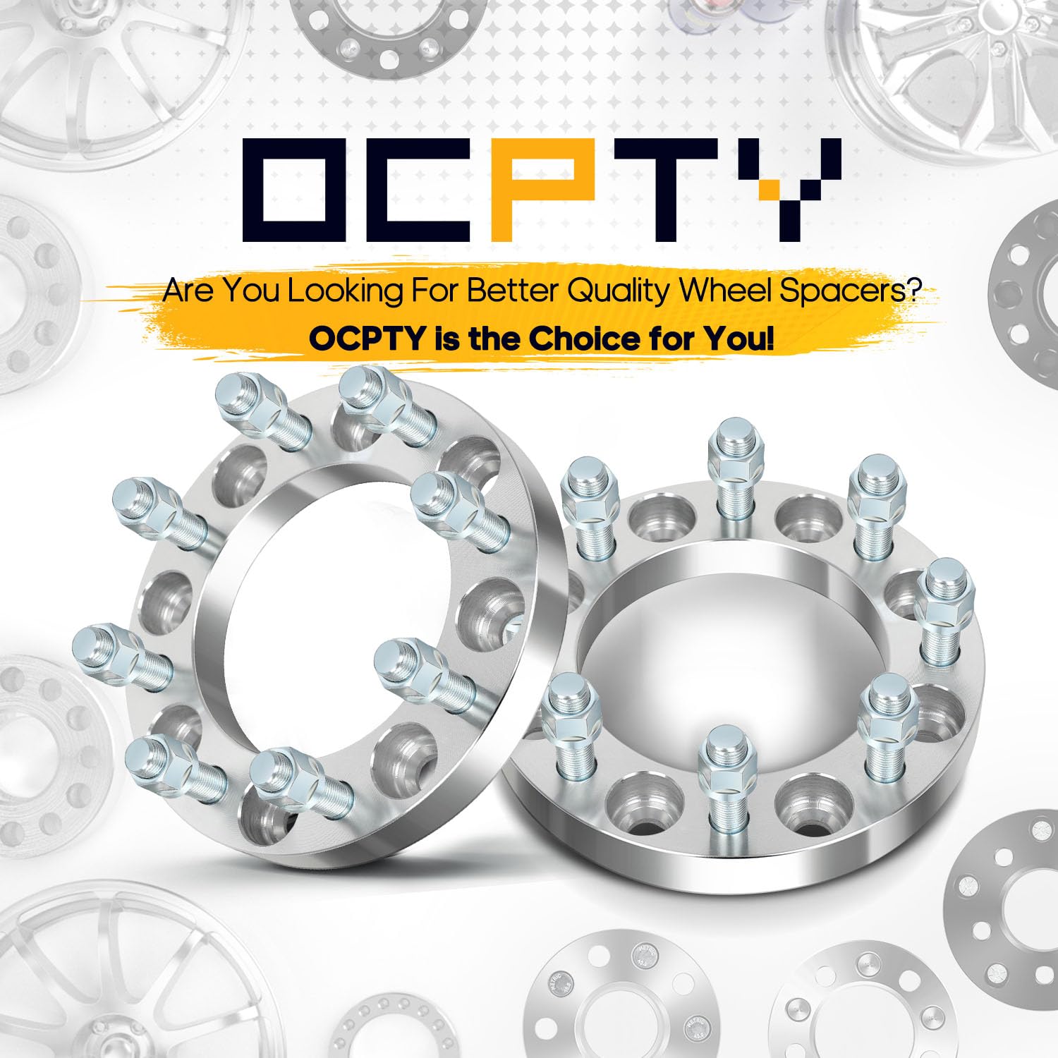 OCPTY 2 PCS 1'' (25mm) Wheel Spacers 8 Lug 8x6.5 to 8x6.5 (8x165.1to8x165.1) with 9/16'' Studs fits for Ram for Dodge for Ford W