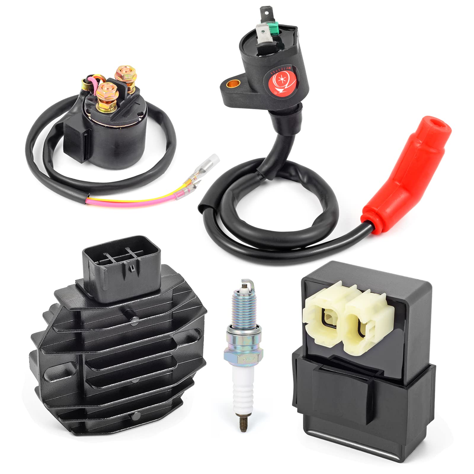 MOTO1988 CDI Box Ignition Coil Voltage Regulator Relay Kit for Honda Recon 250 TRX250 1997-2004 & TRX250EX/TRX250X 2001-