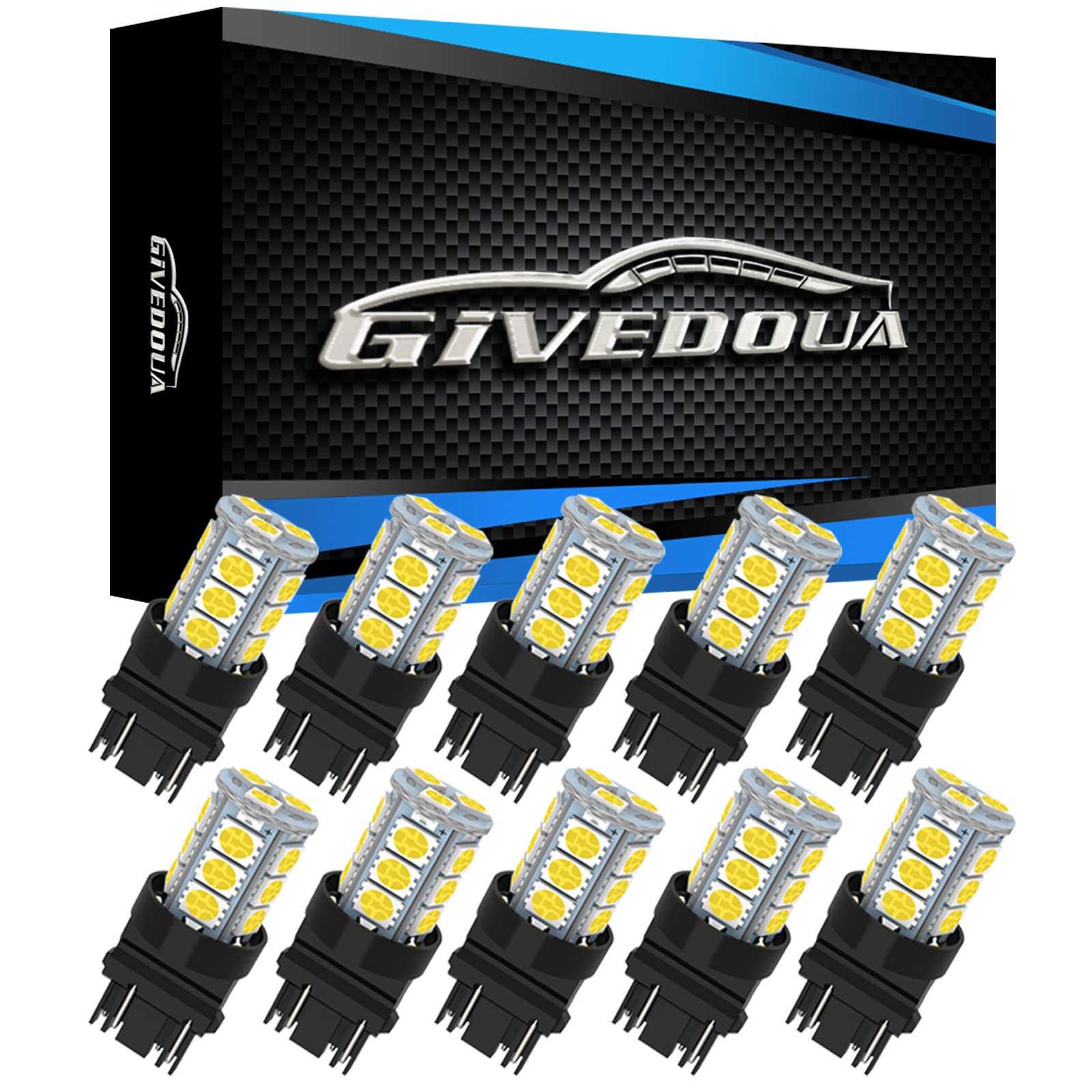 Givedoua 3157 Led Car Bulb Super Bright 12V 3056 3156 3156A 3057 4057 3157 4157 T25 Led Car Bulbs For Brake Lights, Backup Rever